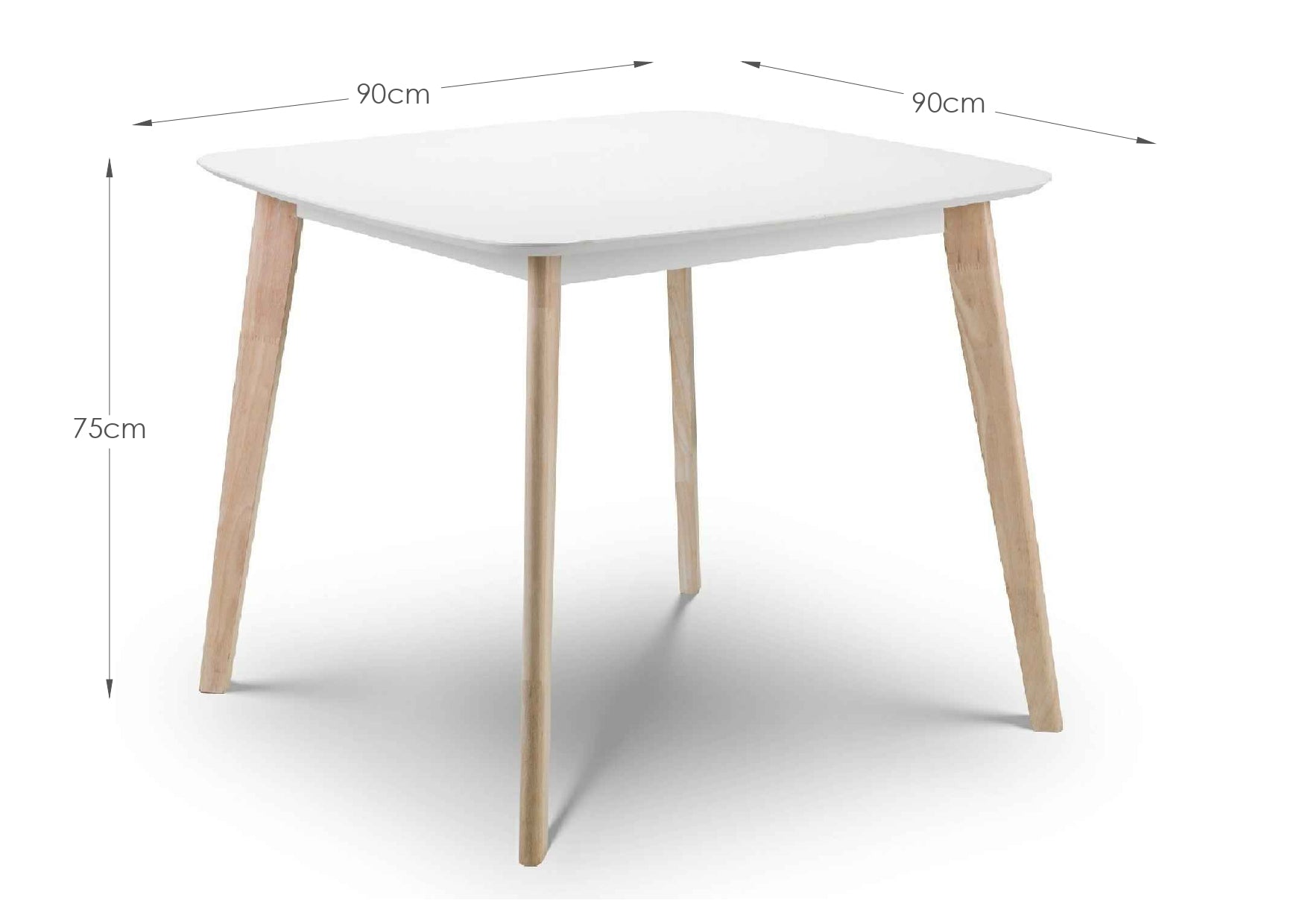 Casa White Square Table and 4 White Casa Chairs