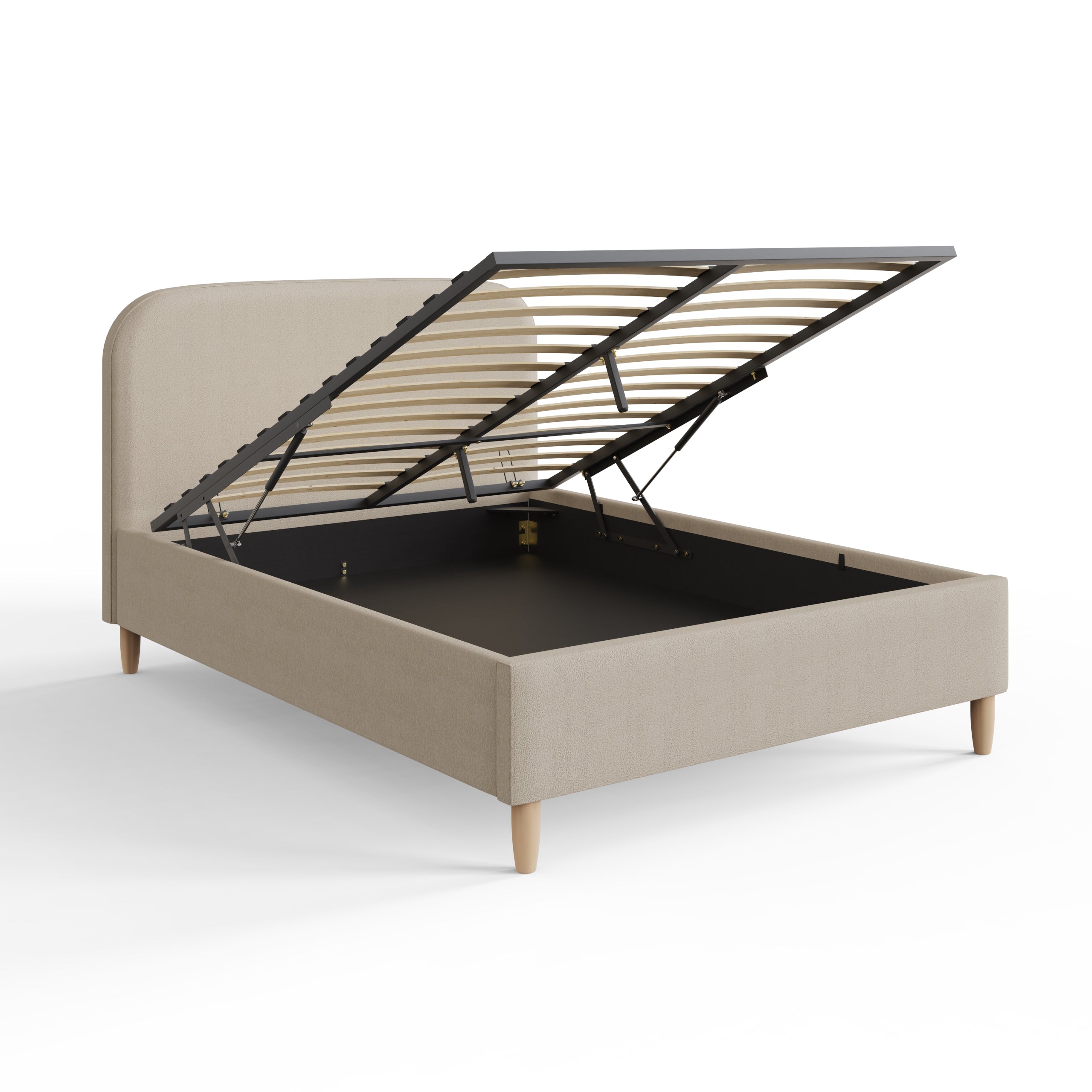Florence Boucle Ottoman Bed Natural Stone – GFW, view 16