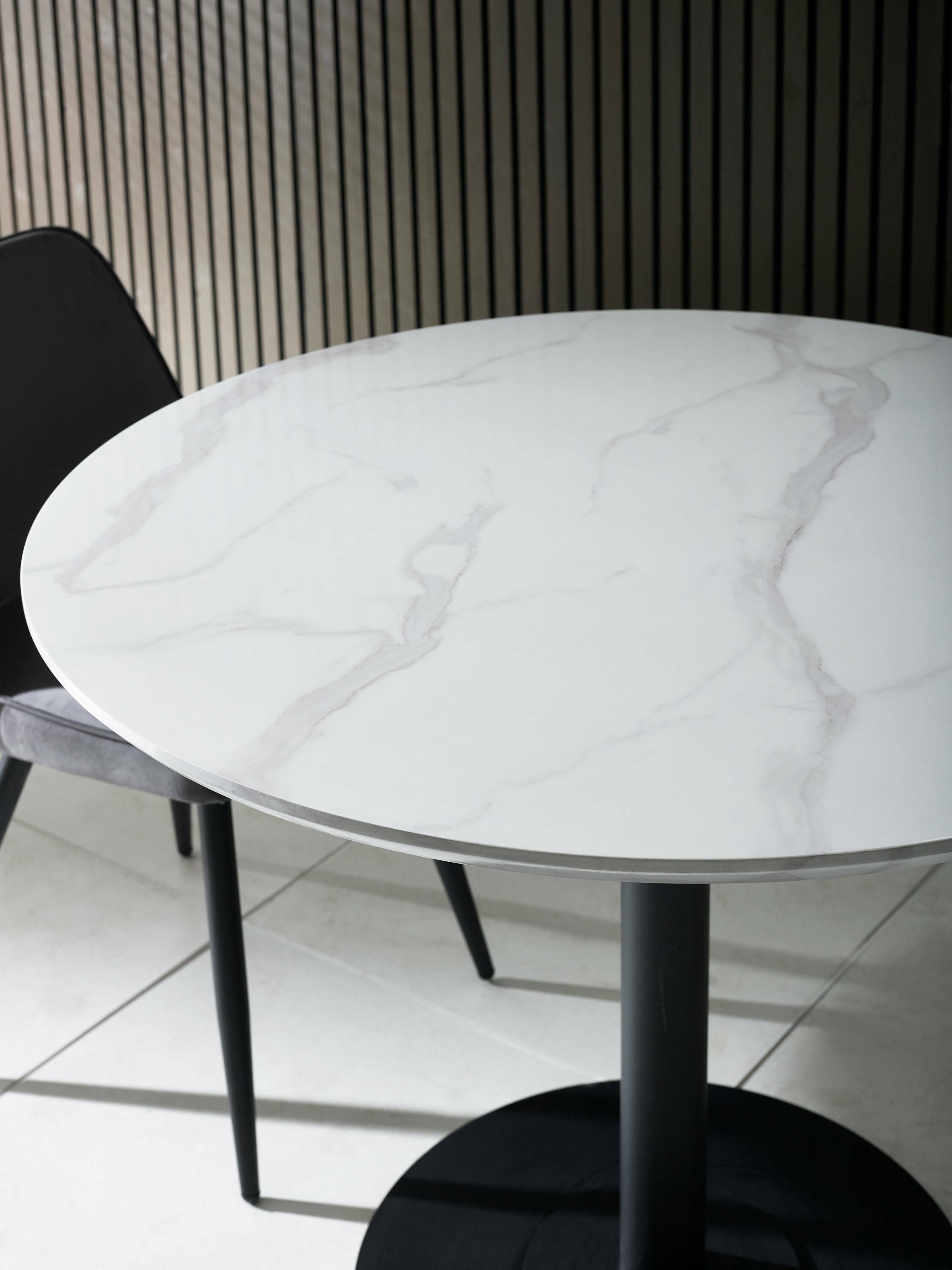 Luca 100cm Round Dining Table White – Julian Bowen, view 6