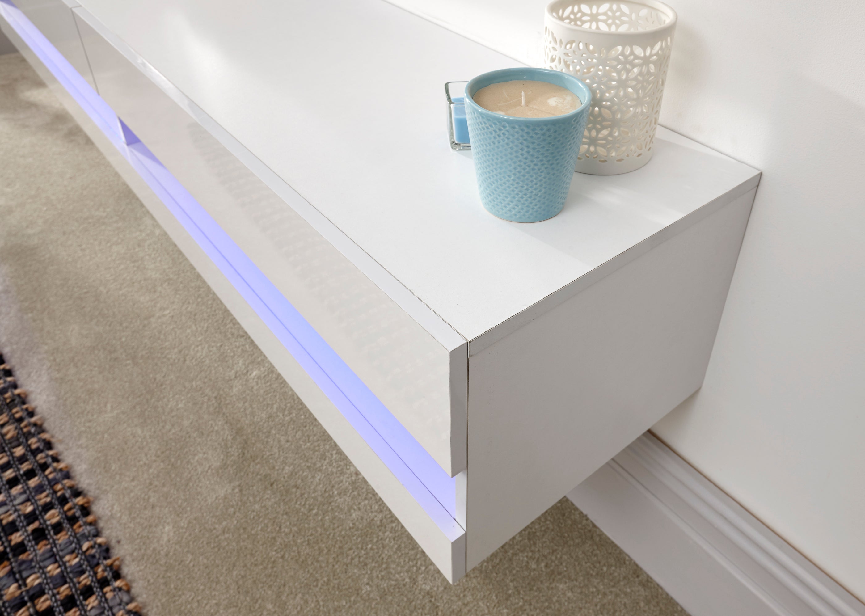 Galicia 150Cm Wall TV Unit With Led White – GFW, view 7