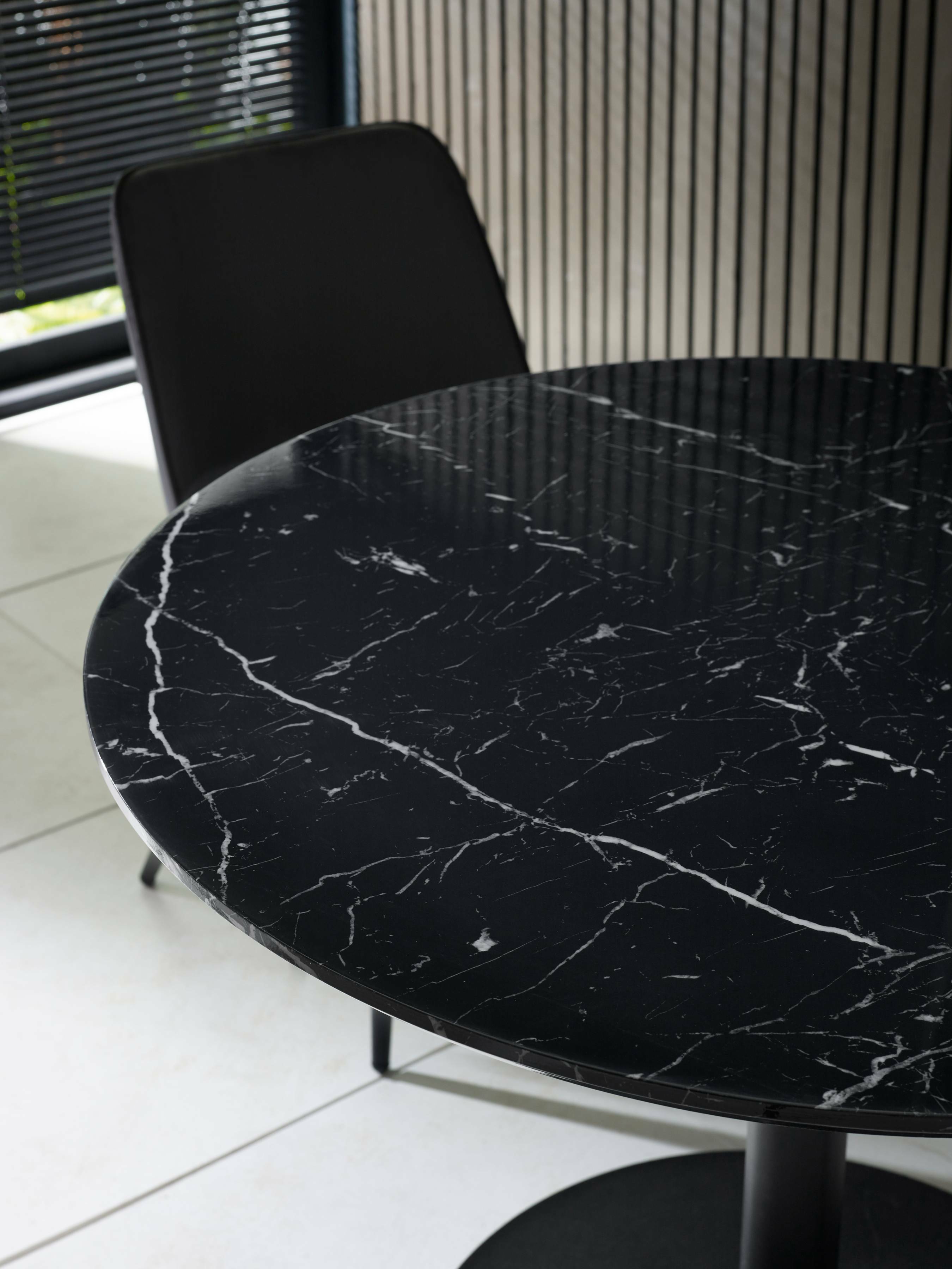 Luca 80cm Round Dining Table Black – Julian Bowen, view 6