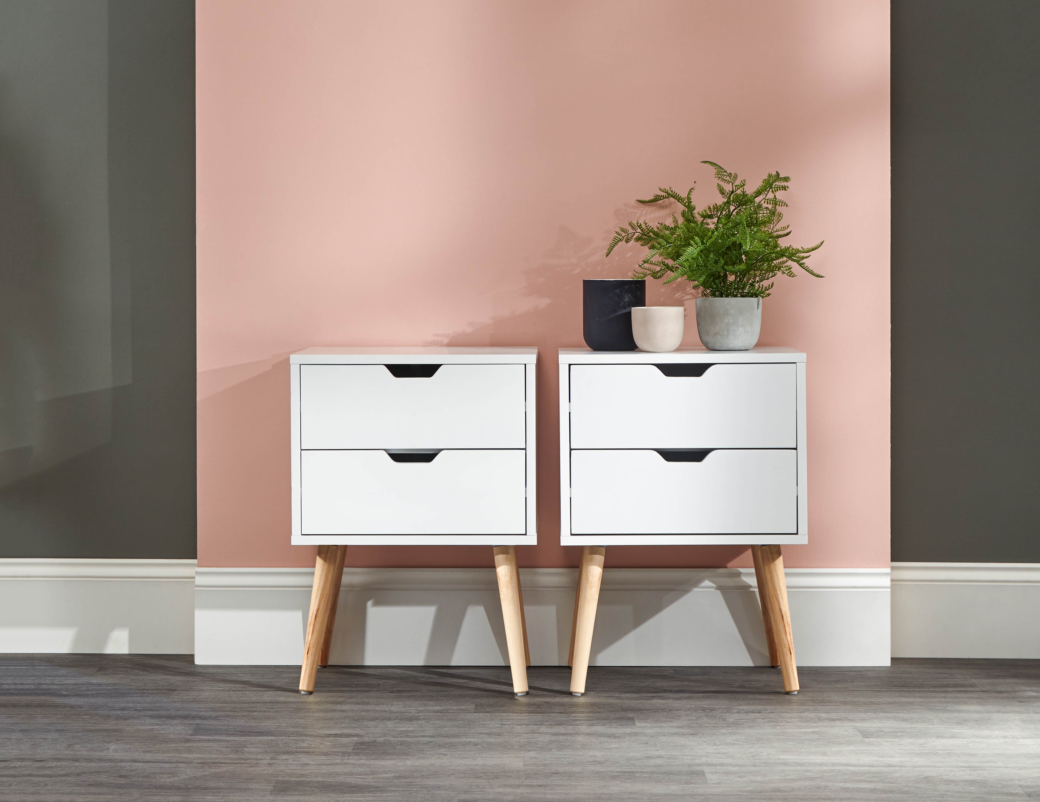 Nyborg Pair Of 2 Drawer Bedsides – White