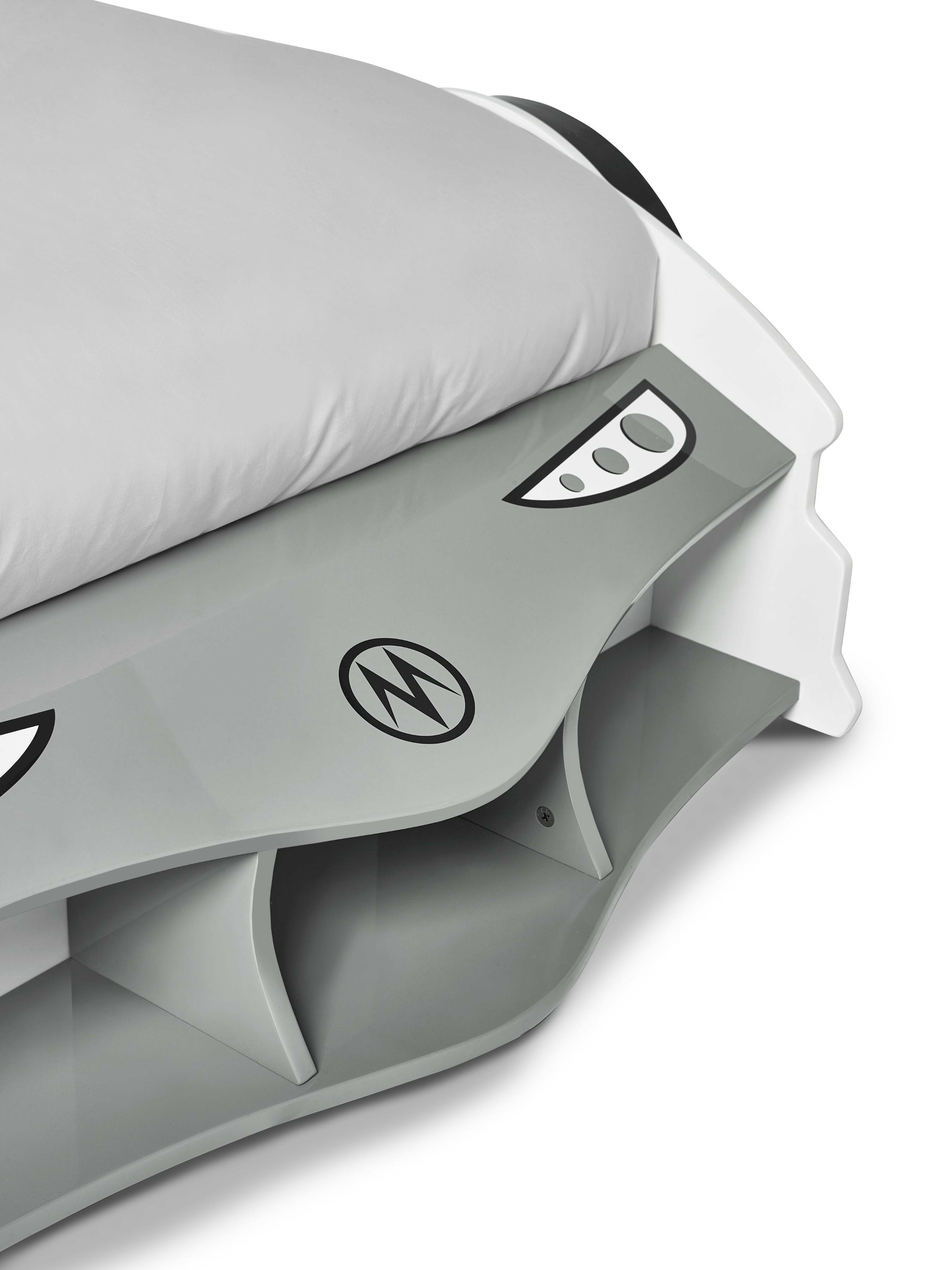 Storm White and Grey High Gloss 90cm Single Race Car Bed – Julian Bowen, view 10