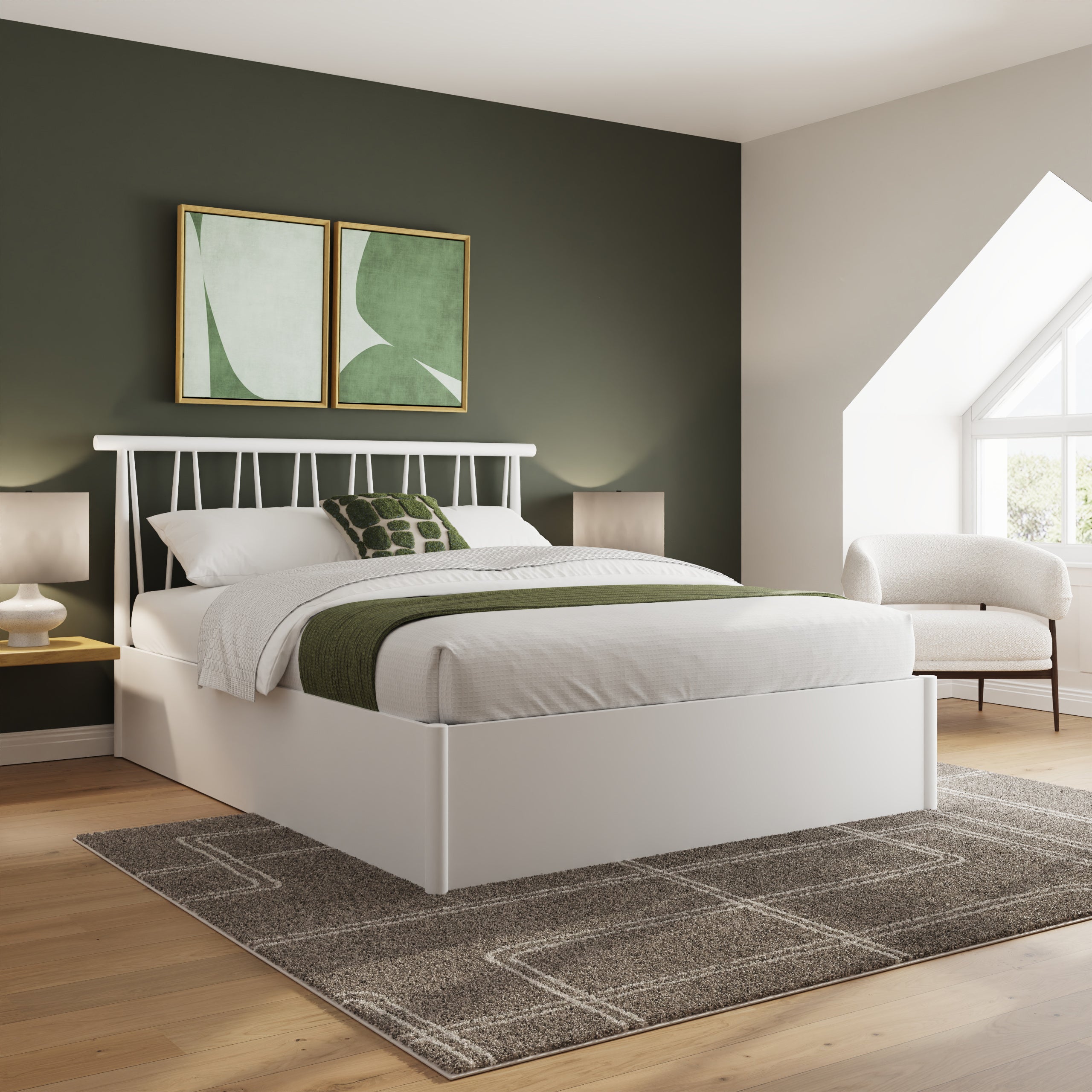 Fusum Spindle Ottoman Bed - White – GFW, view 15