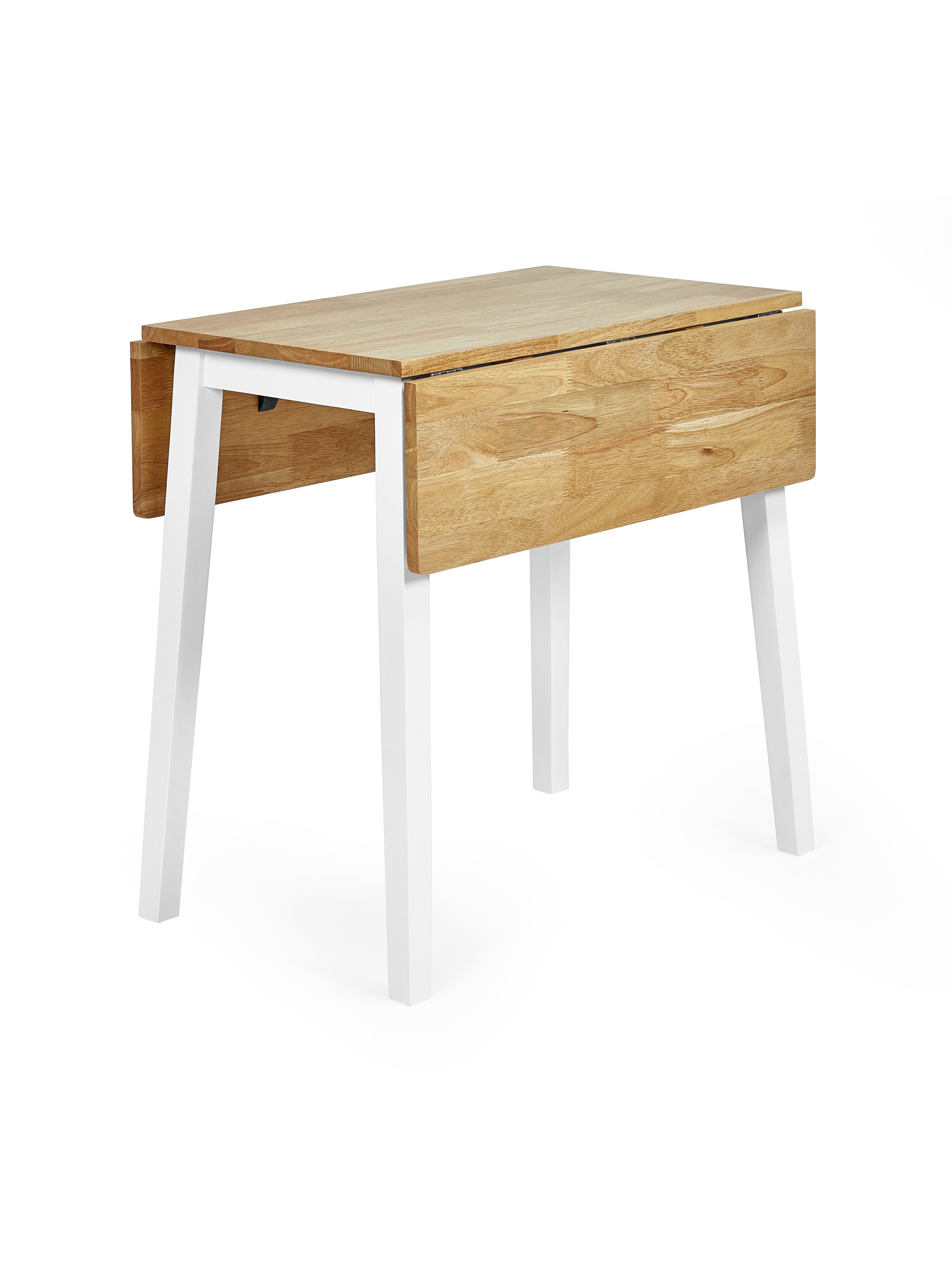 Linwood White and Oak 75cm Drop Leaf Square Extending Dining Table – Julian Bowen, view 3