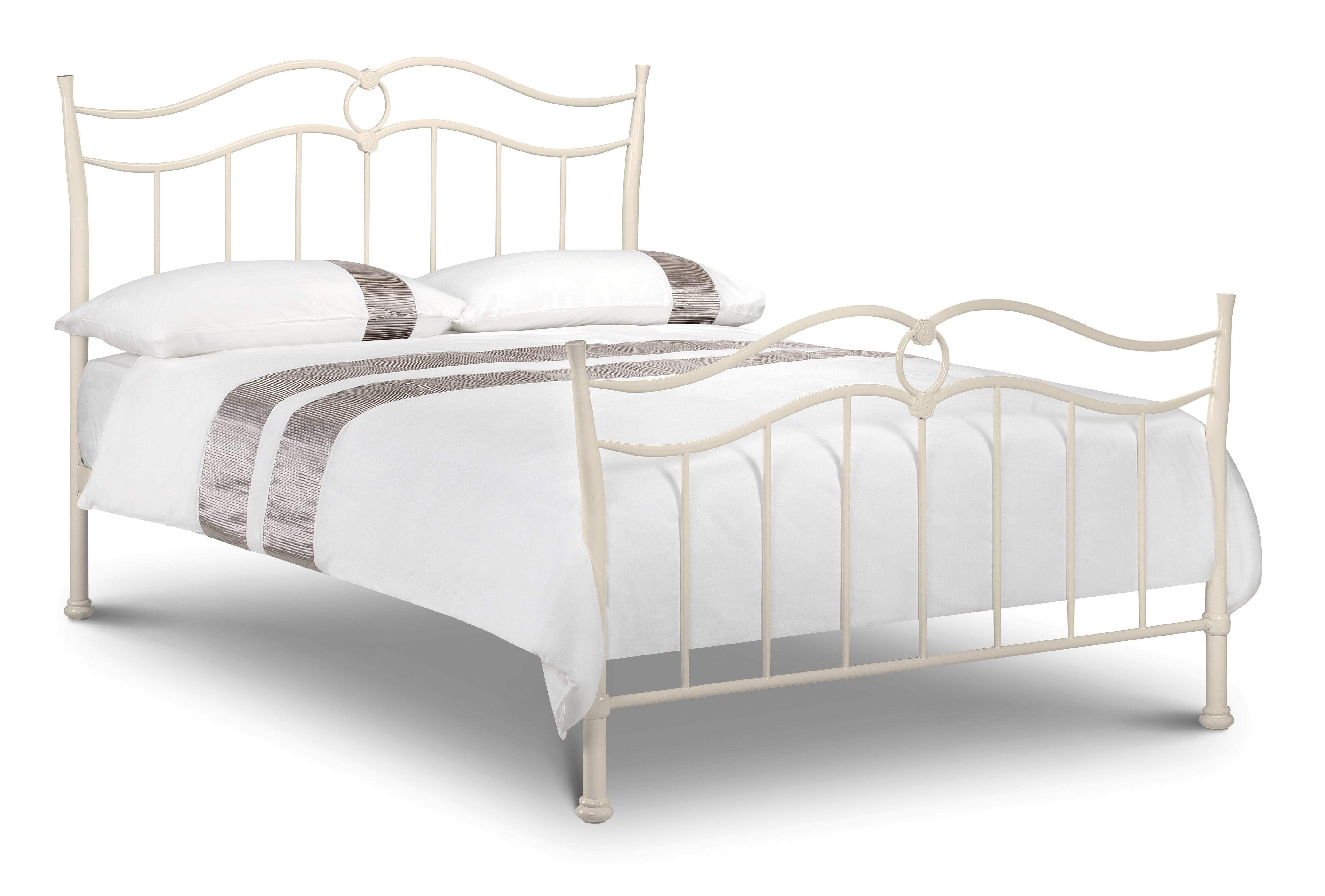 Julian Bowen Metal Bed Katrina Bed - Metal Beds - Stone White