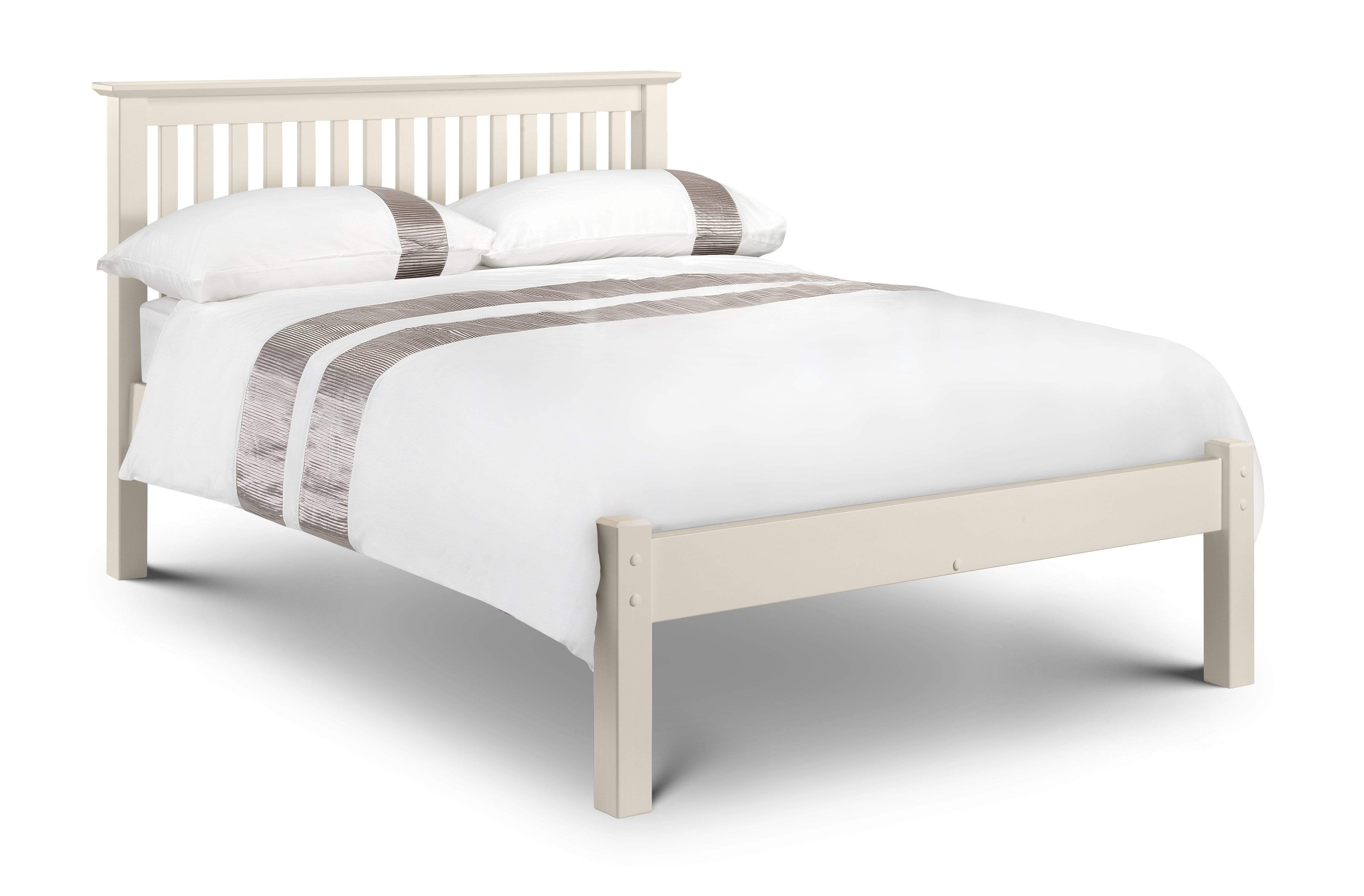 Julian Bowen Wood Bed Barcelona Bed Hfe White - Wood - Stone White