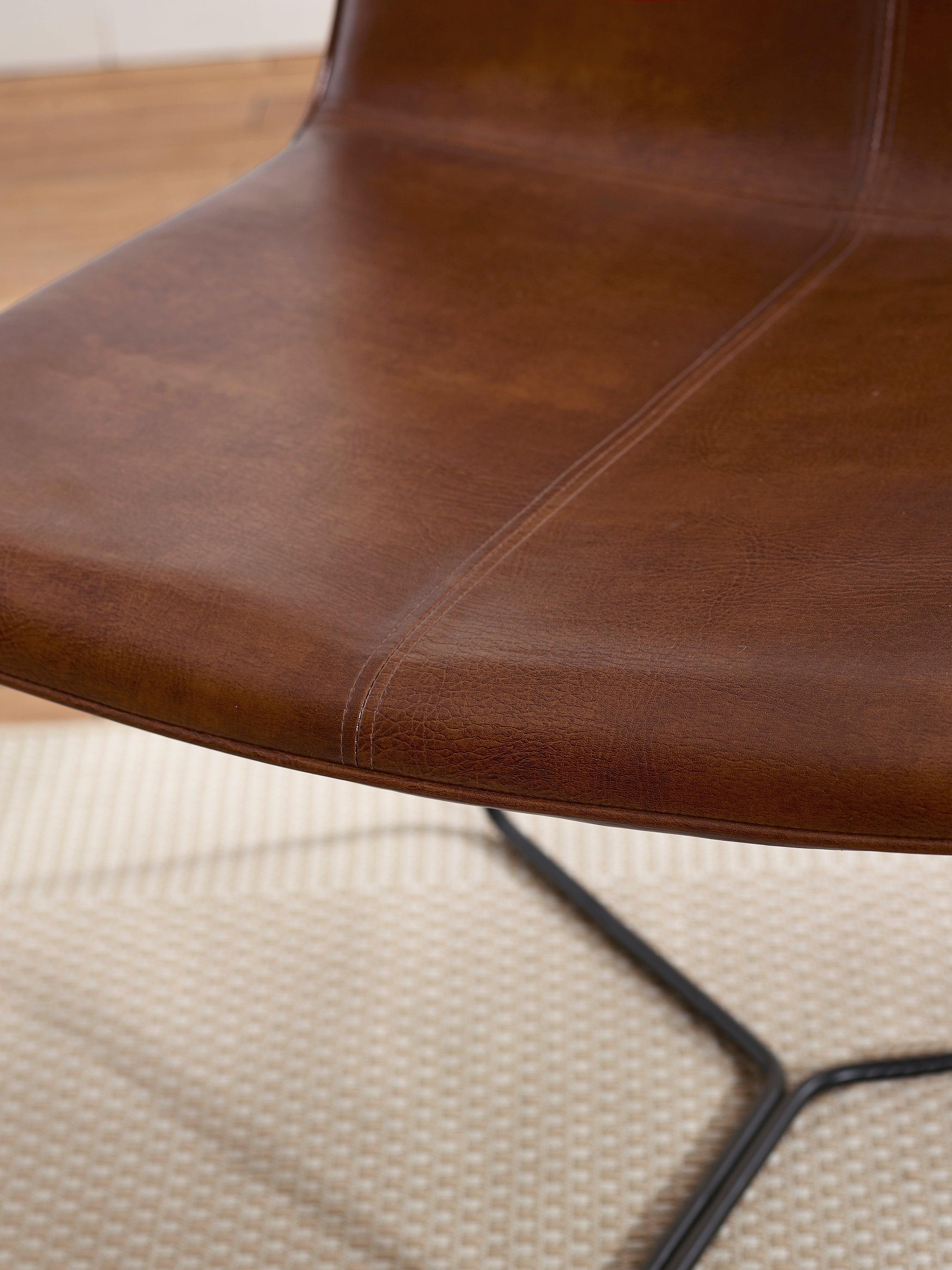 Joren Tan Brown PU Leather Lounge Chair – Julian Bowen, view 8