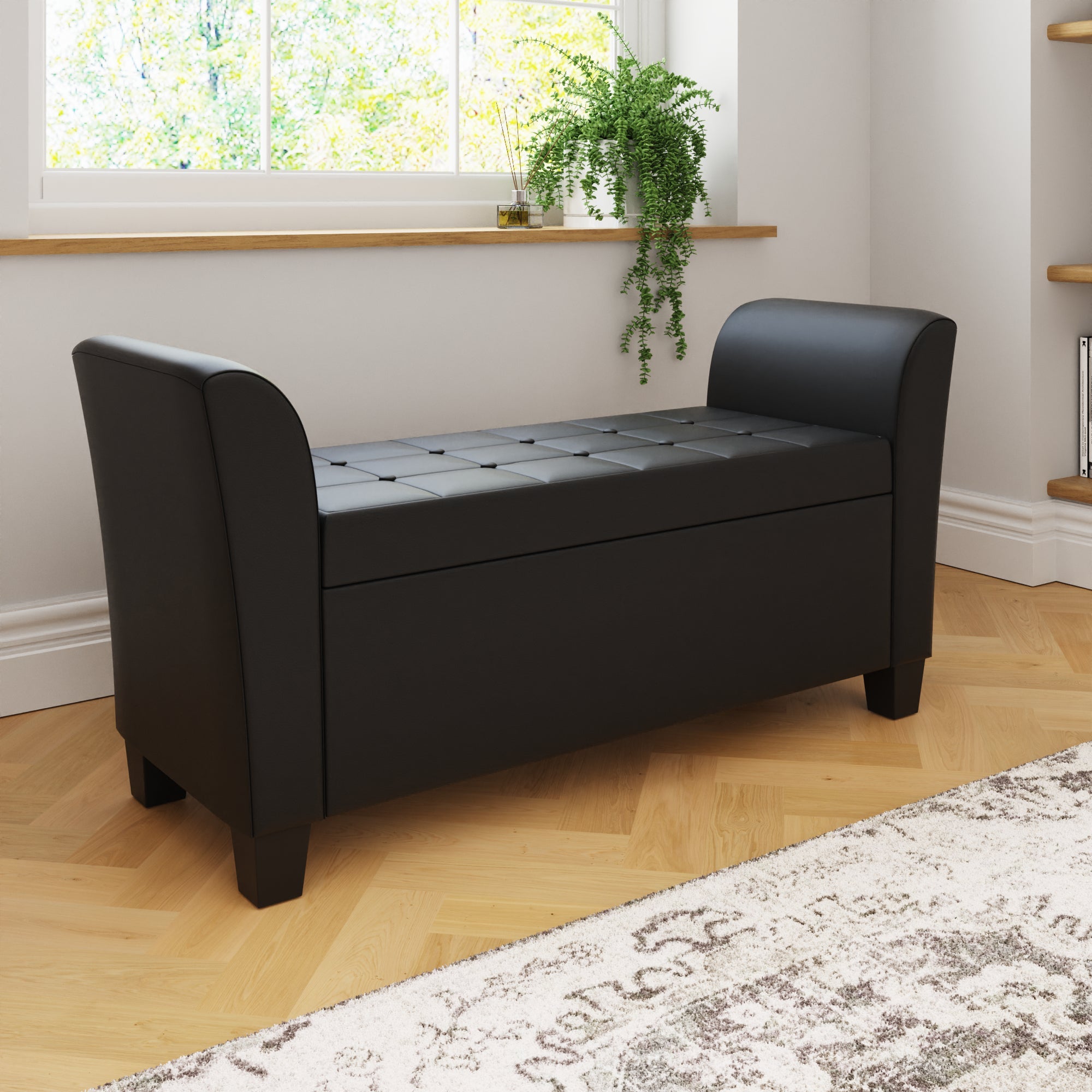 Verona Window Seat Black Pu – GFW, view 4