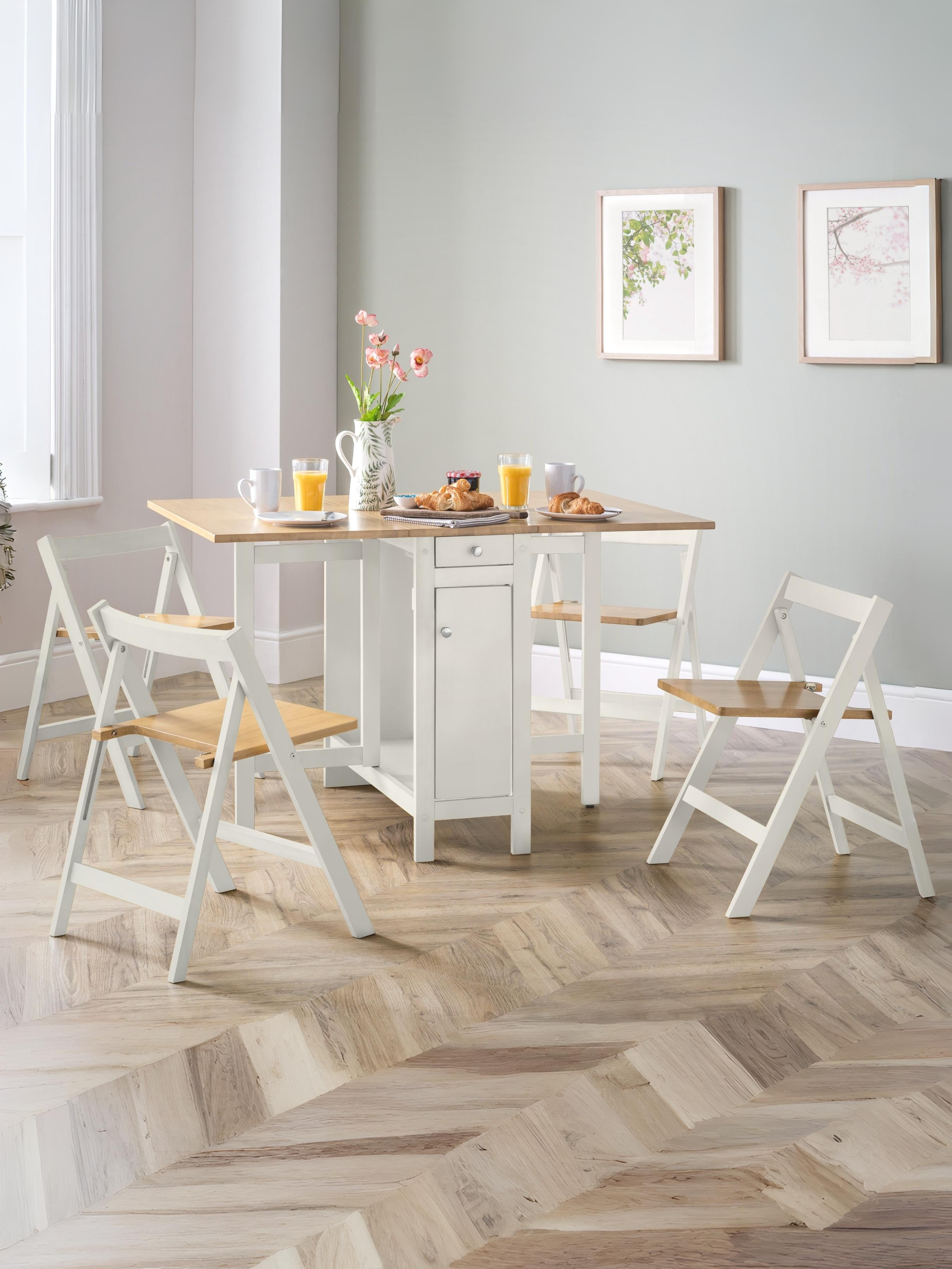 Savoy Dining Set - White/Natural – Julian Bowen, view 7