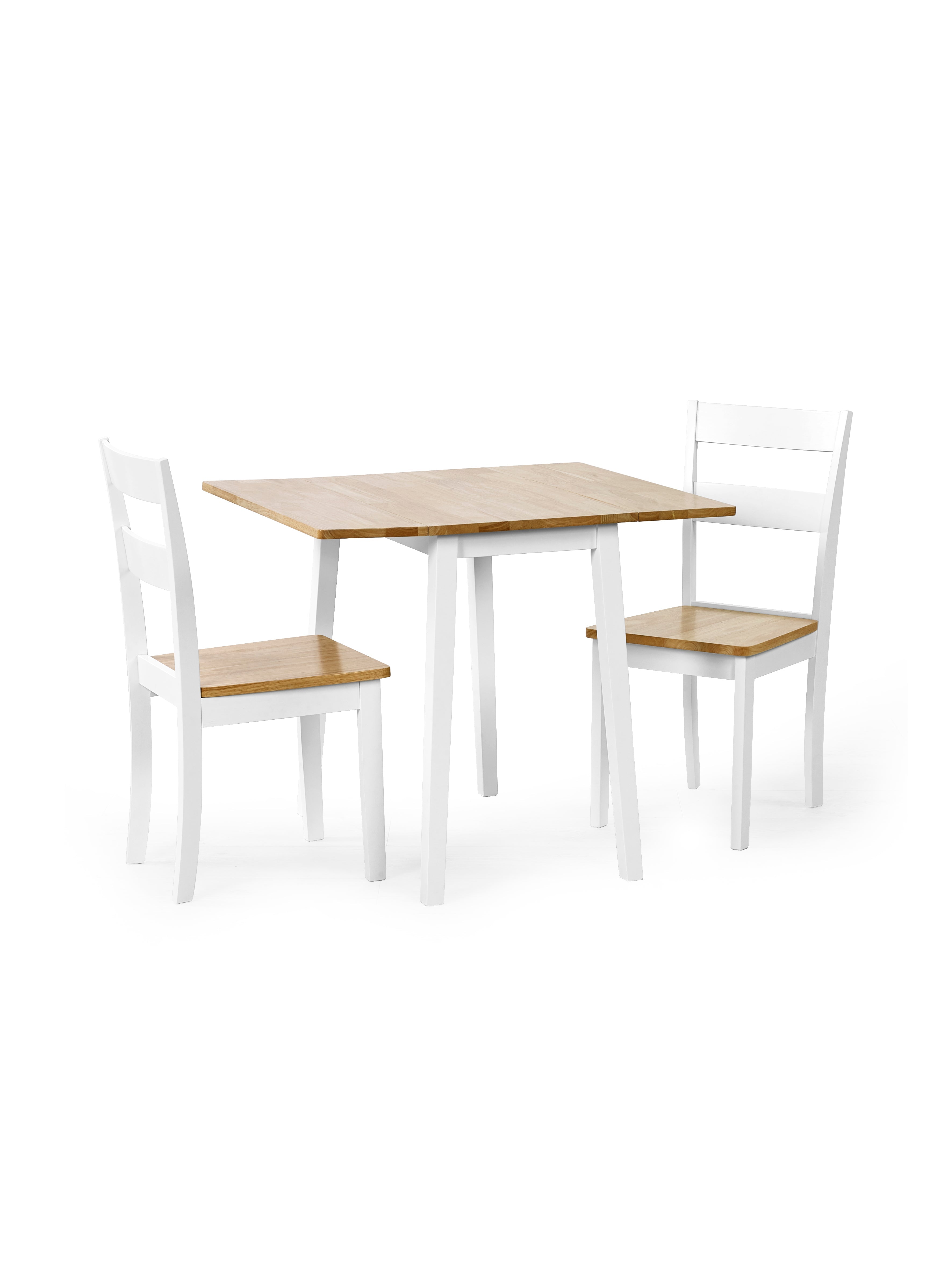 Linwood White and Oak 75cm Drop Leaf Square Extending Dining Table – Julian Bowen, view 8