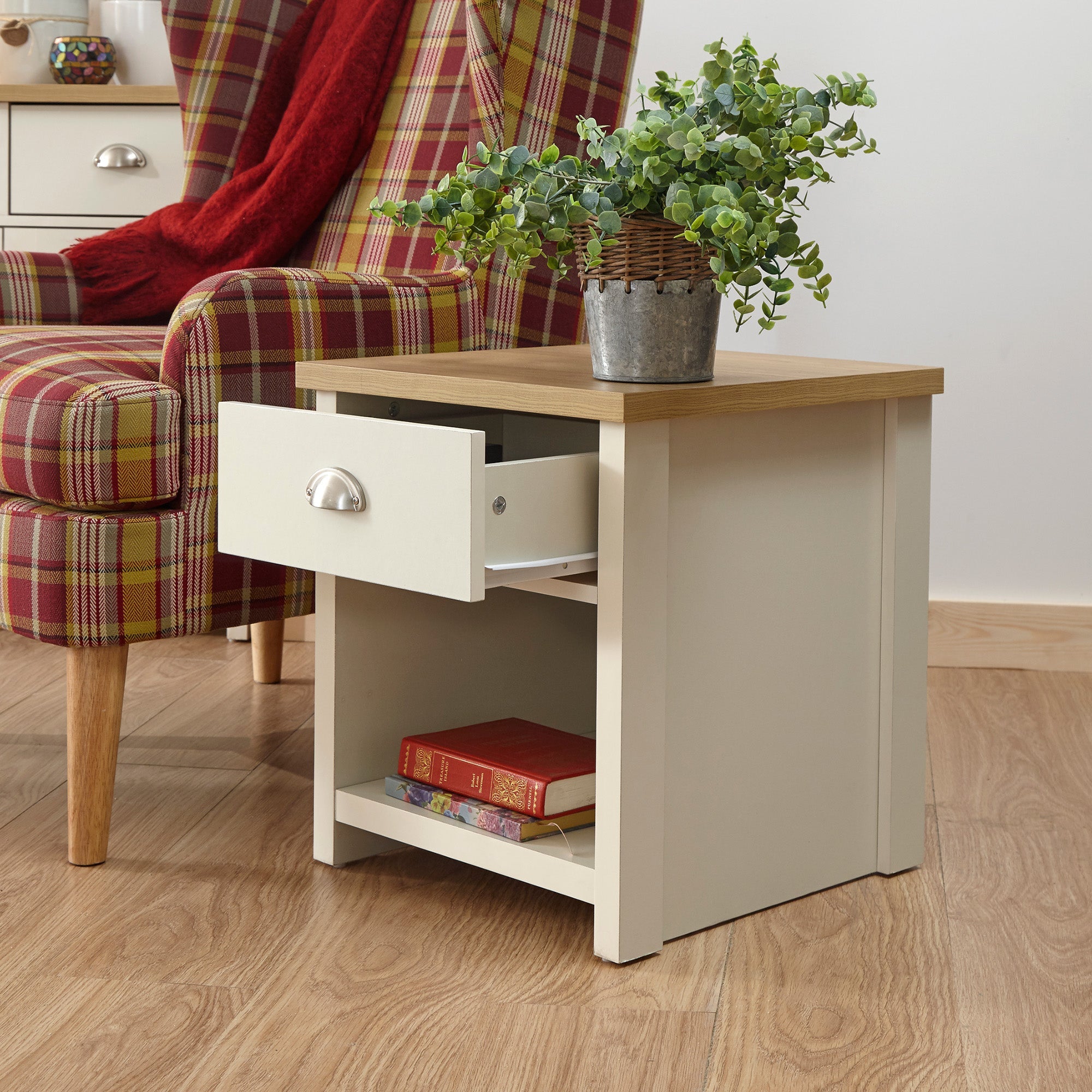 Lancaster Lamp Table Cream – GFW, view 3