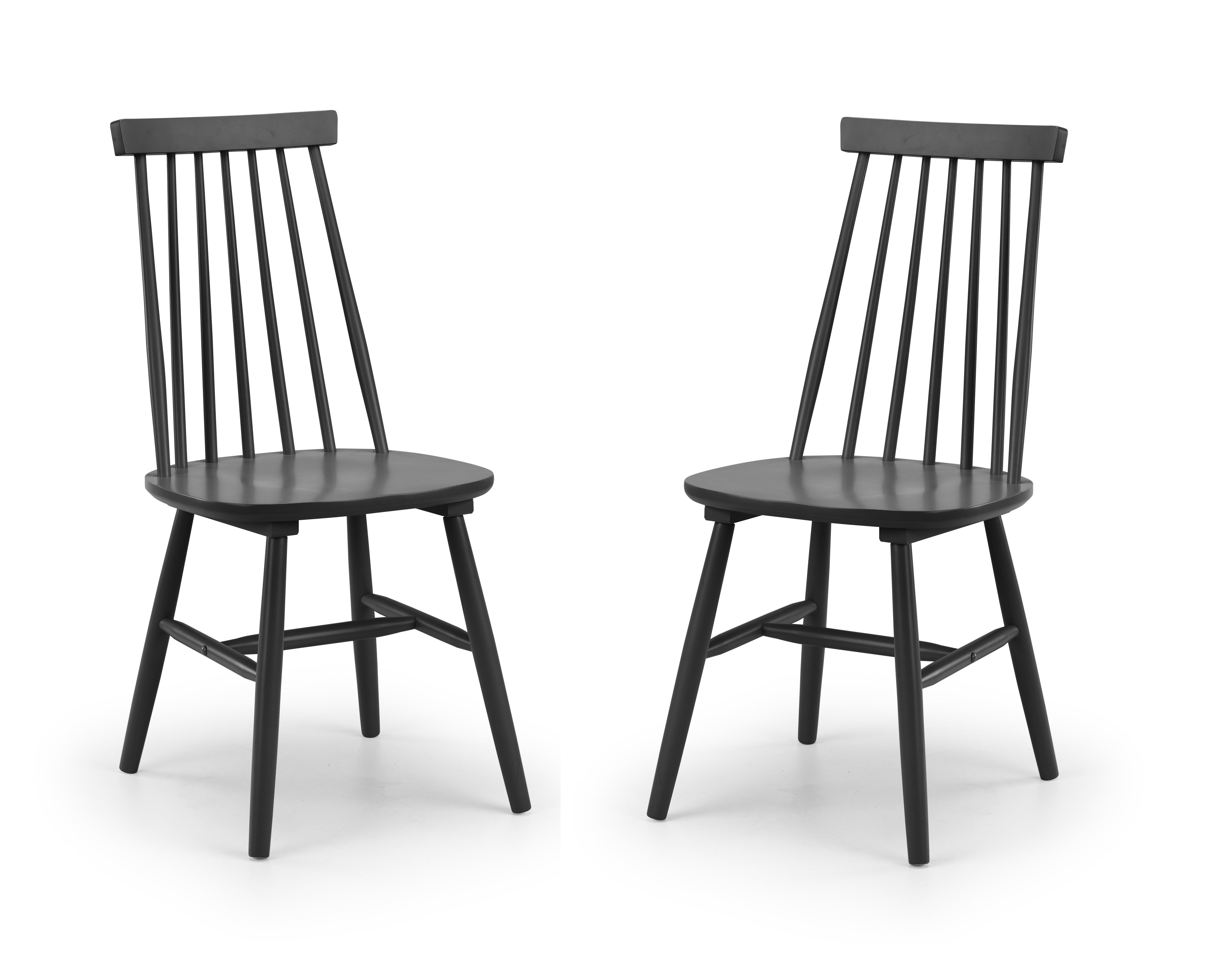 Alassio Spindle Back Dining Chairs - Black (Set of 2) – Julian Bowen