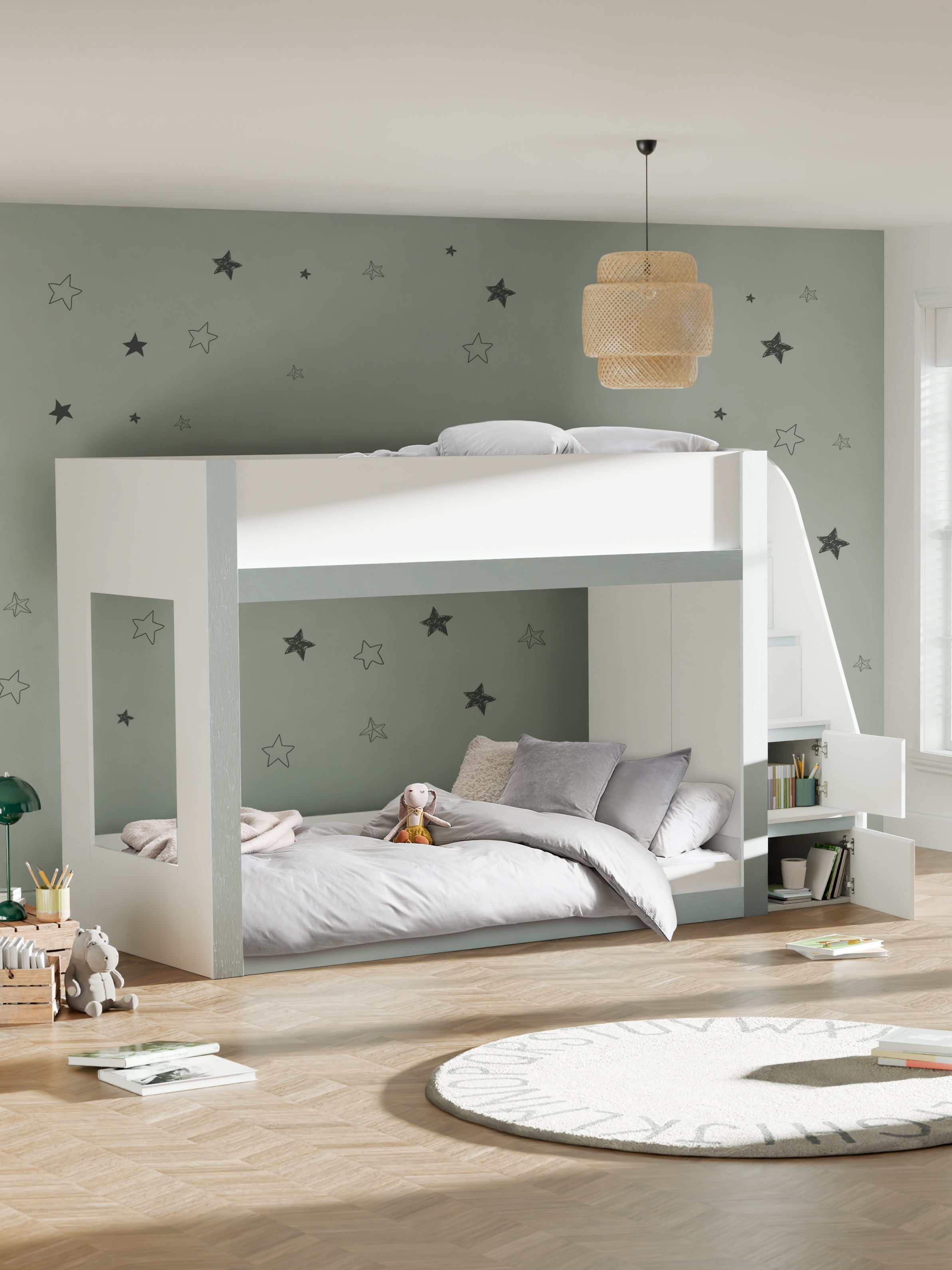Gaia Bunk Bed - White and Silver – Julian Bowen, view 2