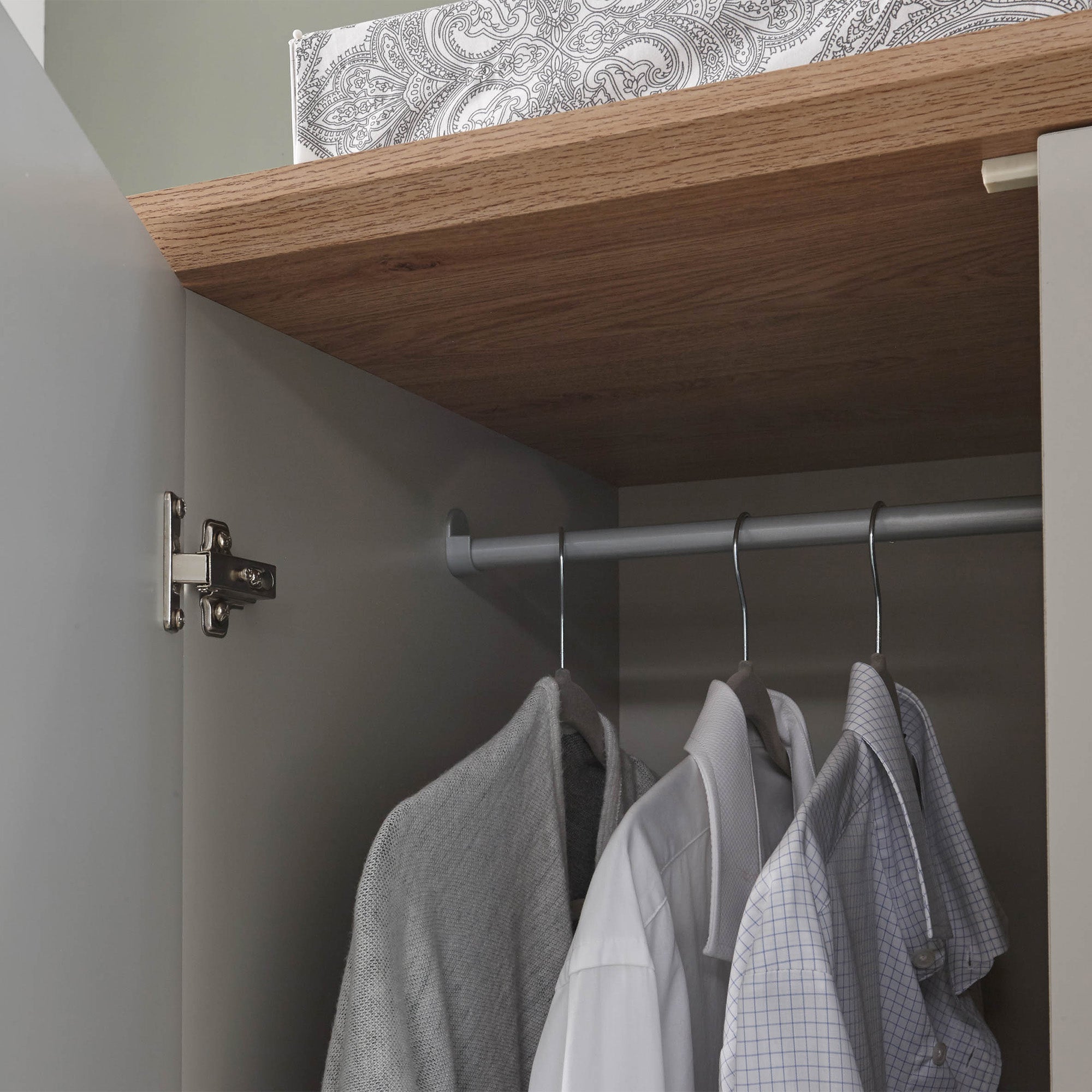 Kendal 2 Door 1 Drawer Wardrobe Grey – GFW, view 7