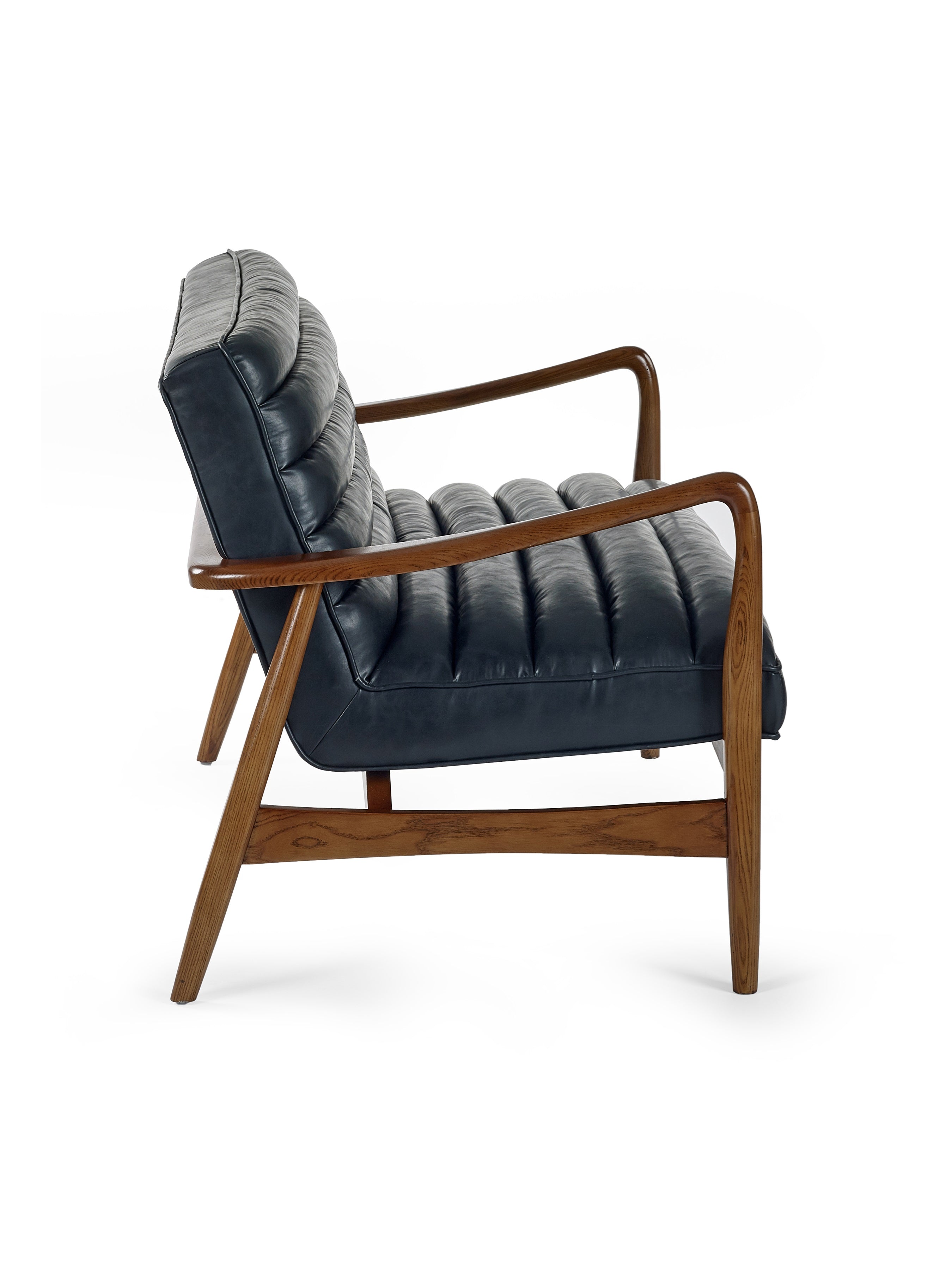Marshall 2 Seater Sofa - Black Faux Leather – Julian Bowen, view 3