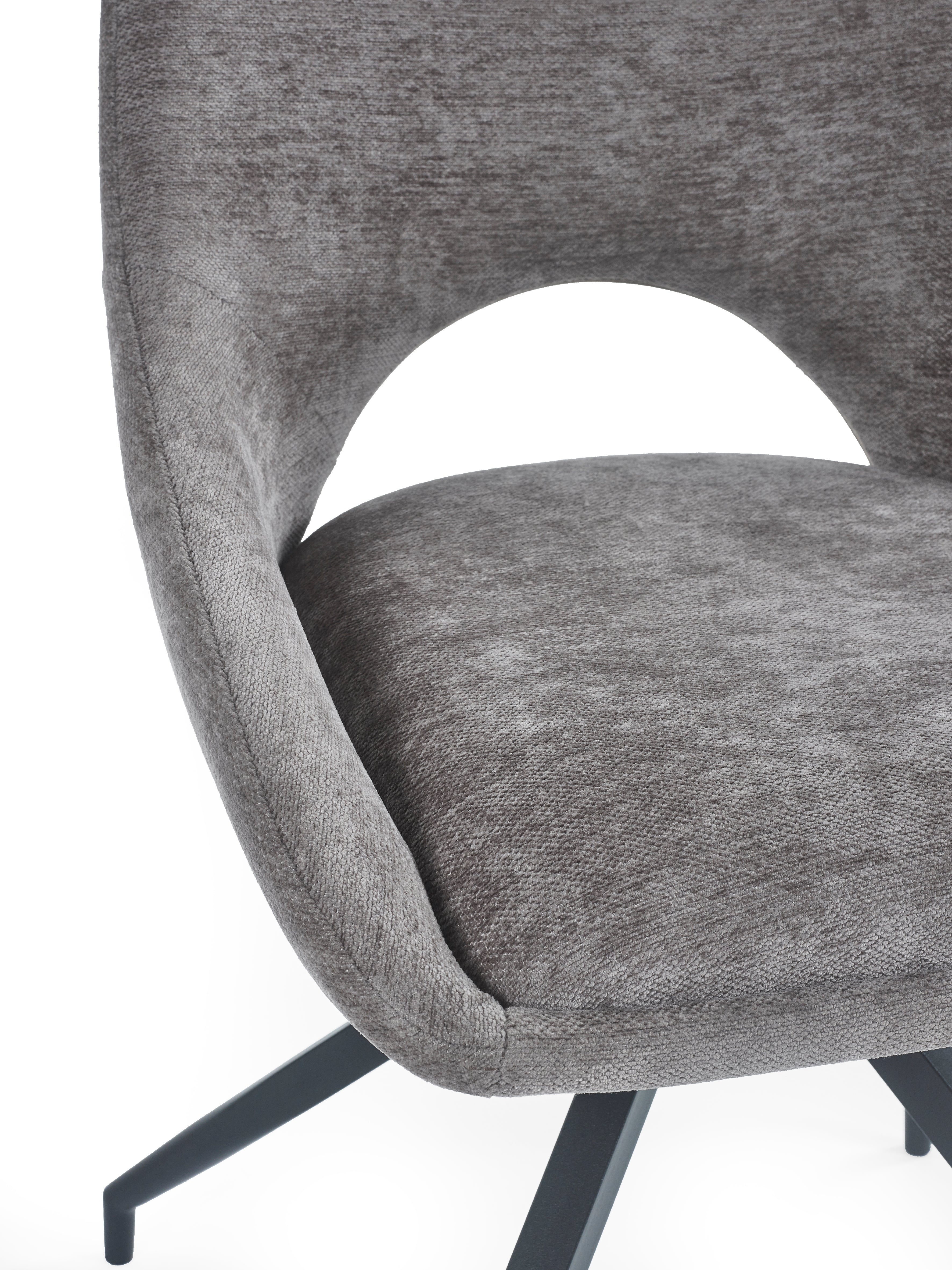 Jonah Grey Chenille Upholstered Dining Chairs (Set of 2) – Julian Bowen, view 6