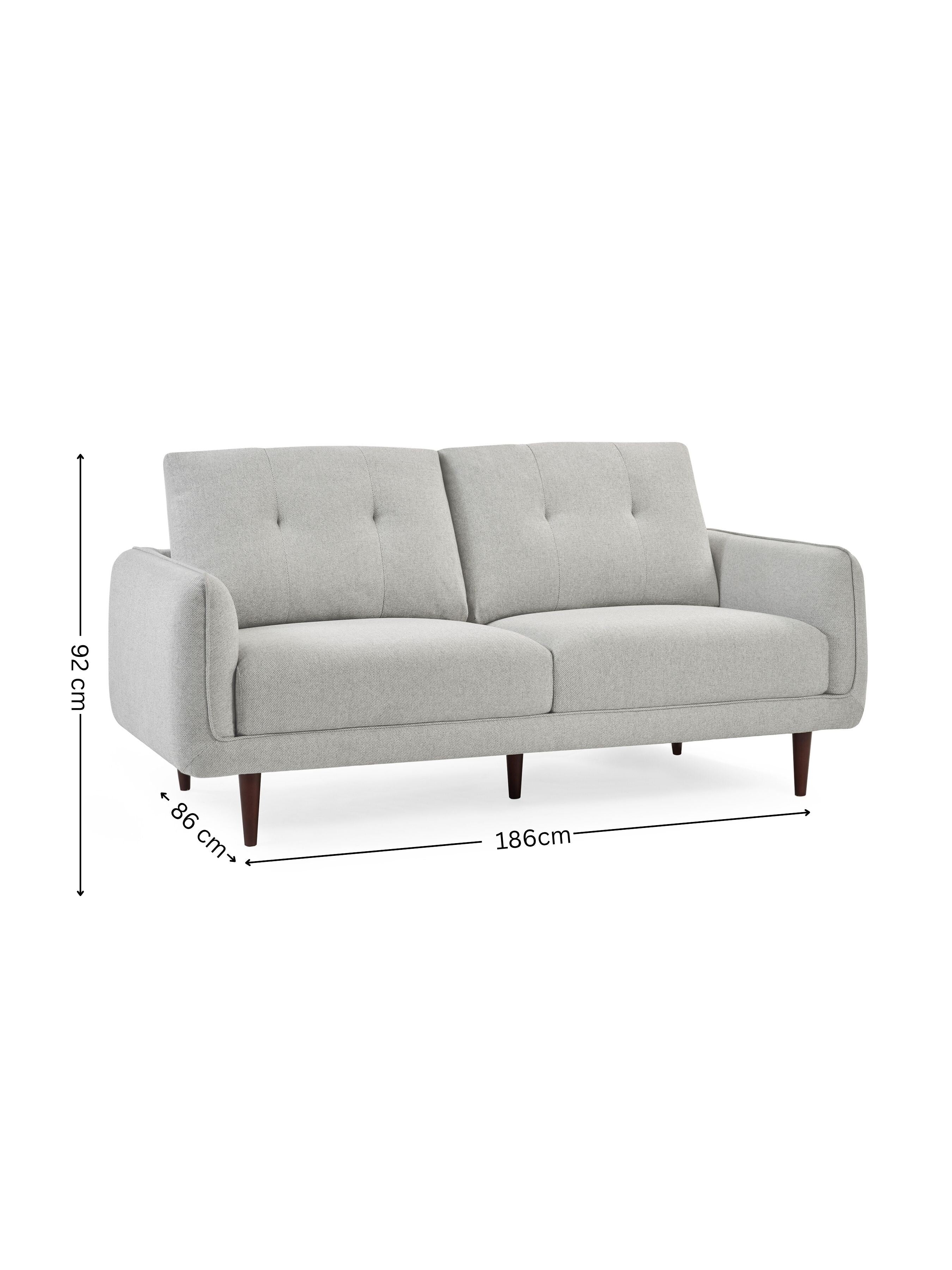 Remy 3 Seater Light Grey Fabric Sofa – Julian Bowen, view 9