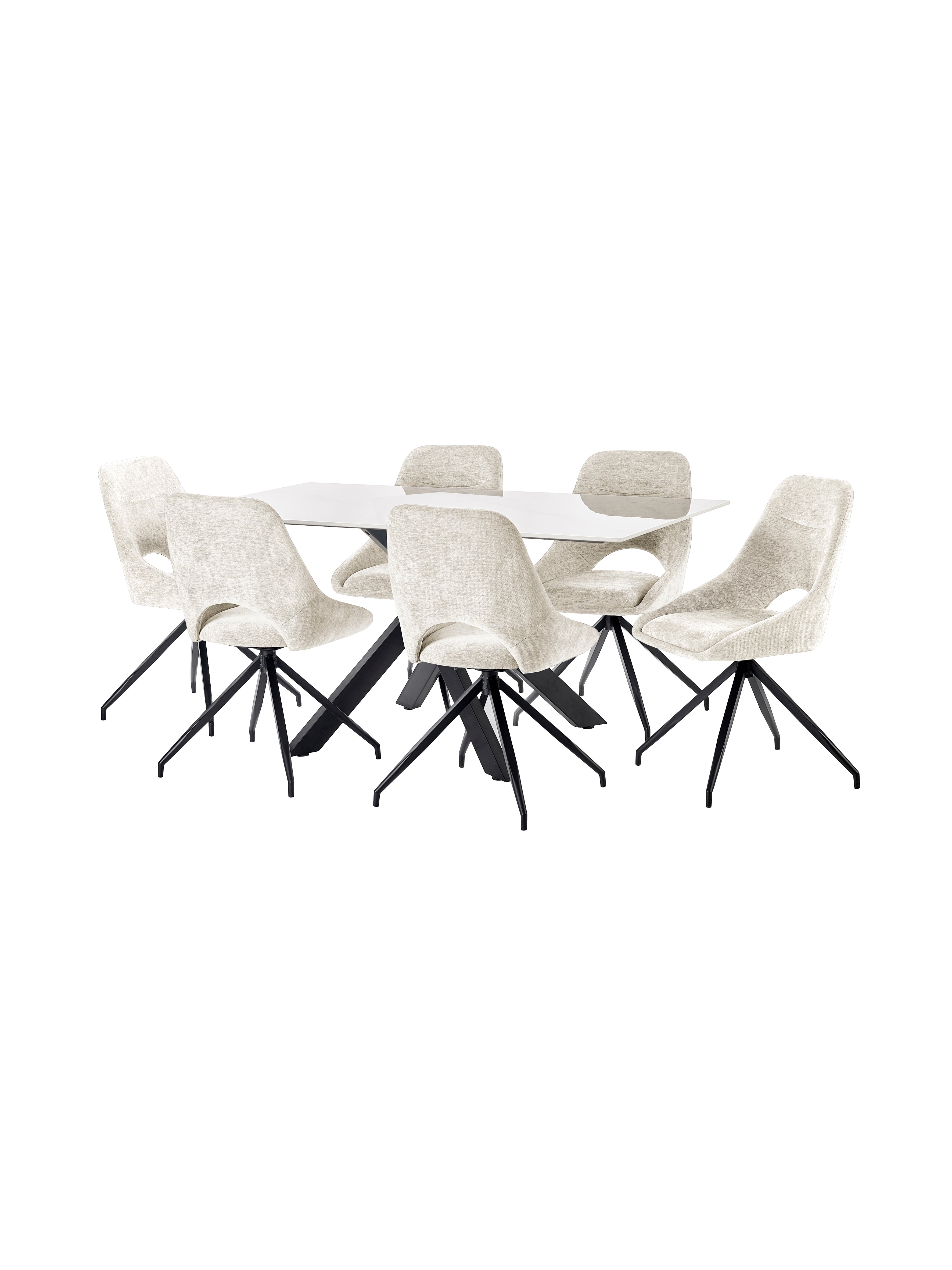 Jonah Cream Chenille Upholstered Dining Chairs (Set of 2) – Julian Bowen, view 9