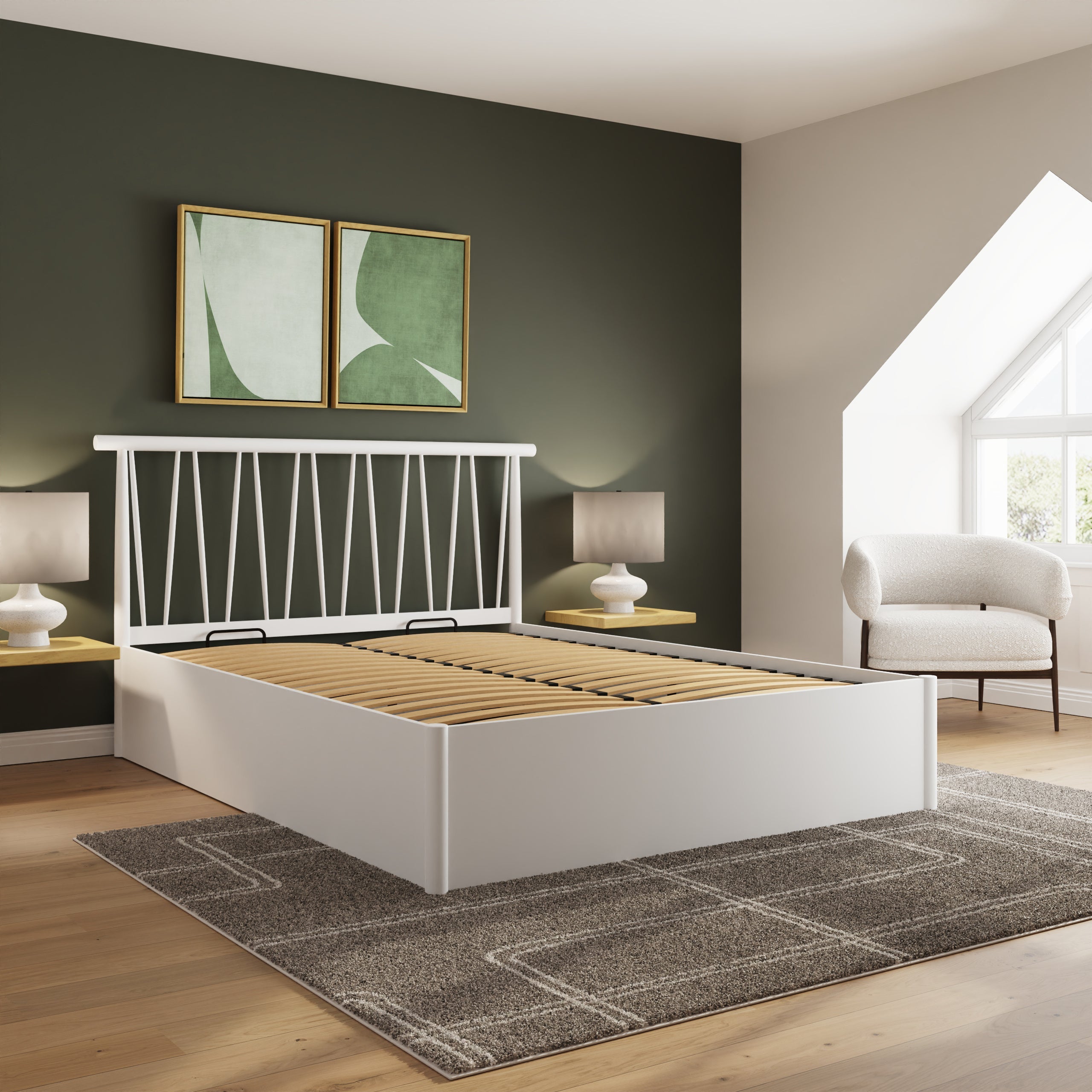 Fusum Spindle Ottoman Bed - White – GFW, view 19