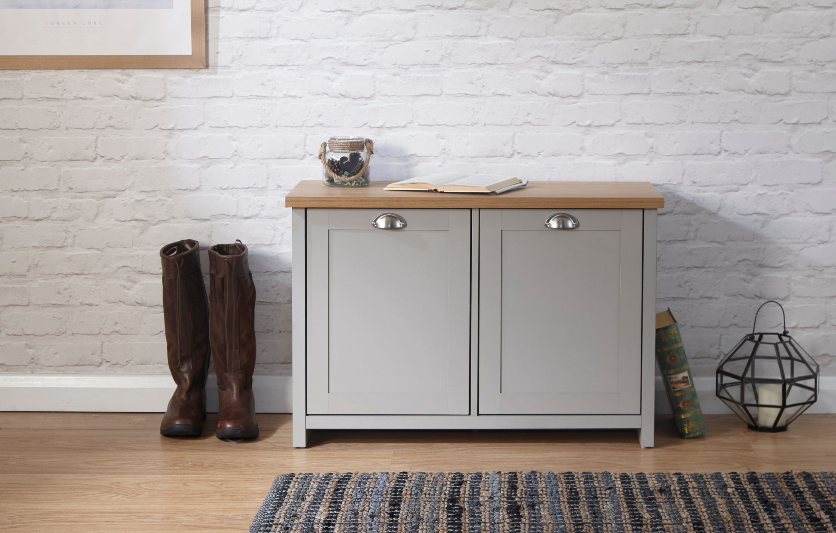 Lancaster Shoe Storage Grey – GFW, view 2