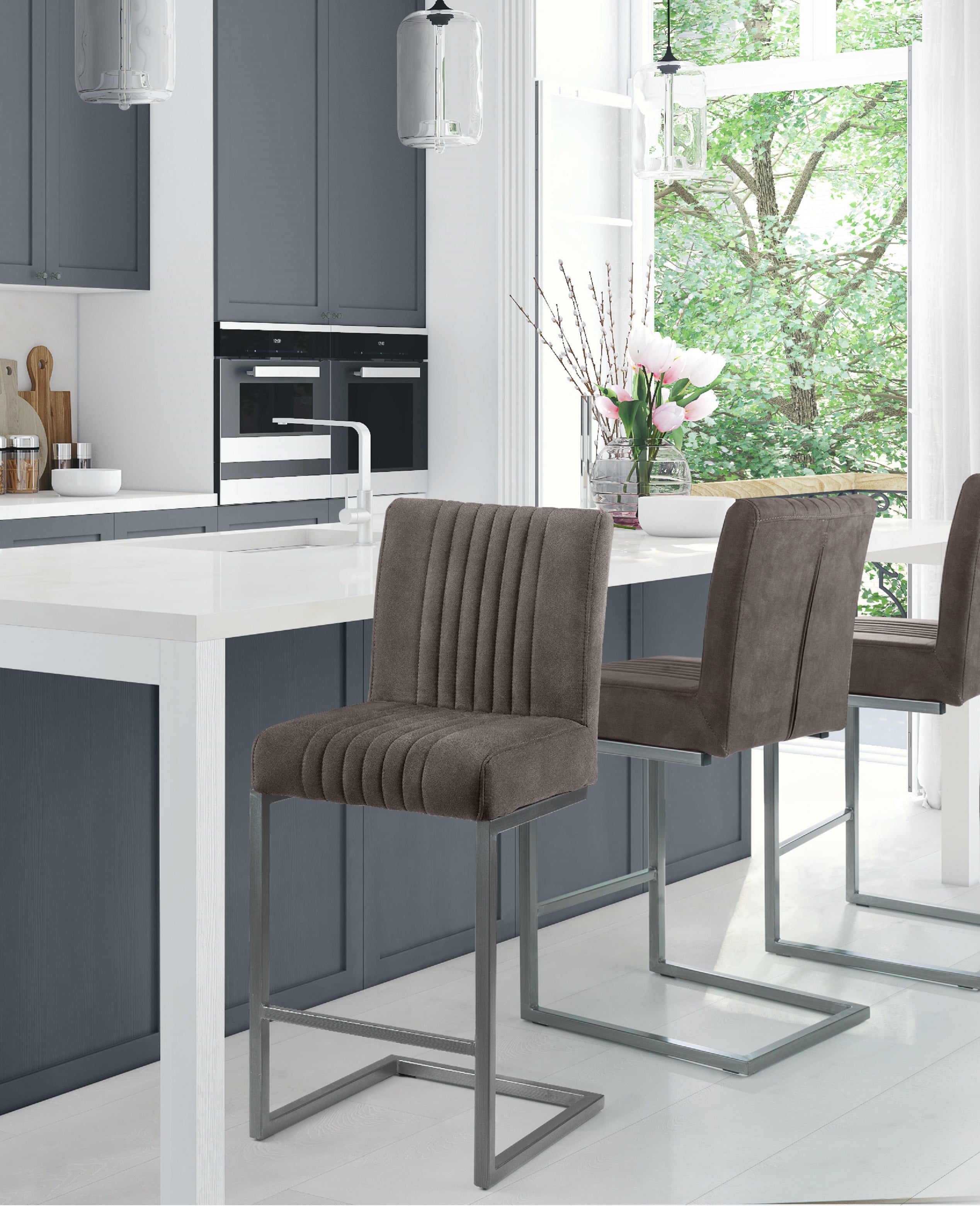 Brooklyn Barstools - Charcoal Grey (Set Of 2) – Julian Bowen, view 2