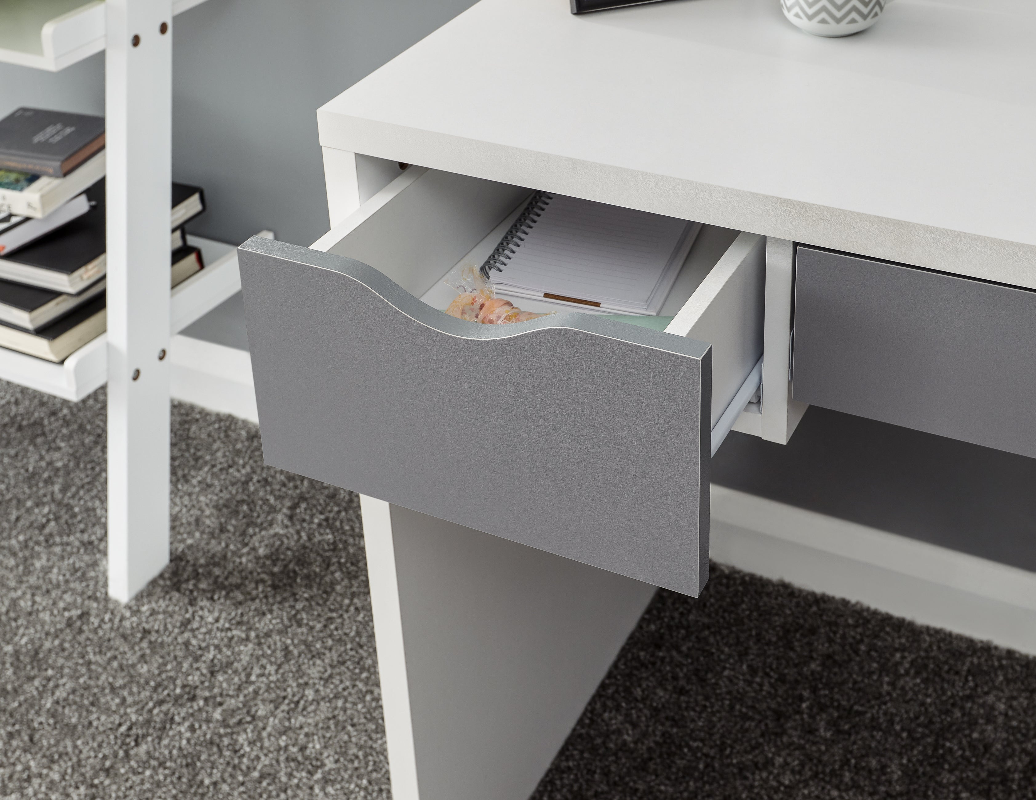 Elizabeth Dressing Table Set – White & Grey