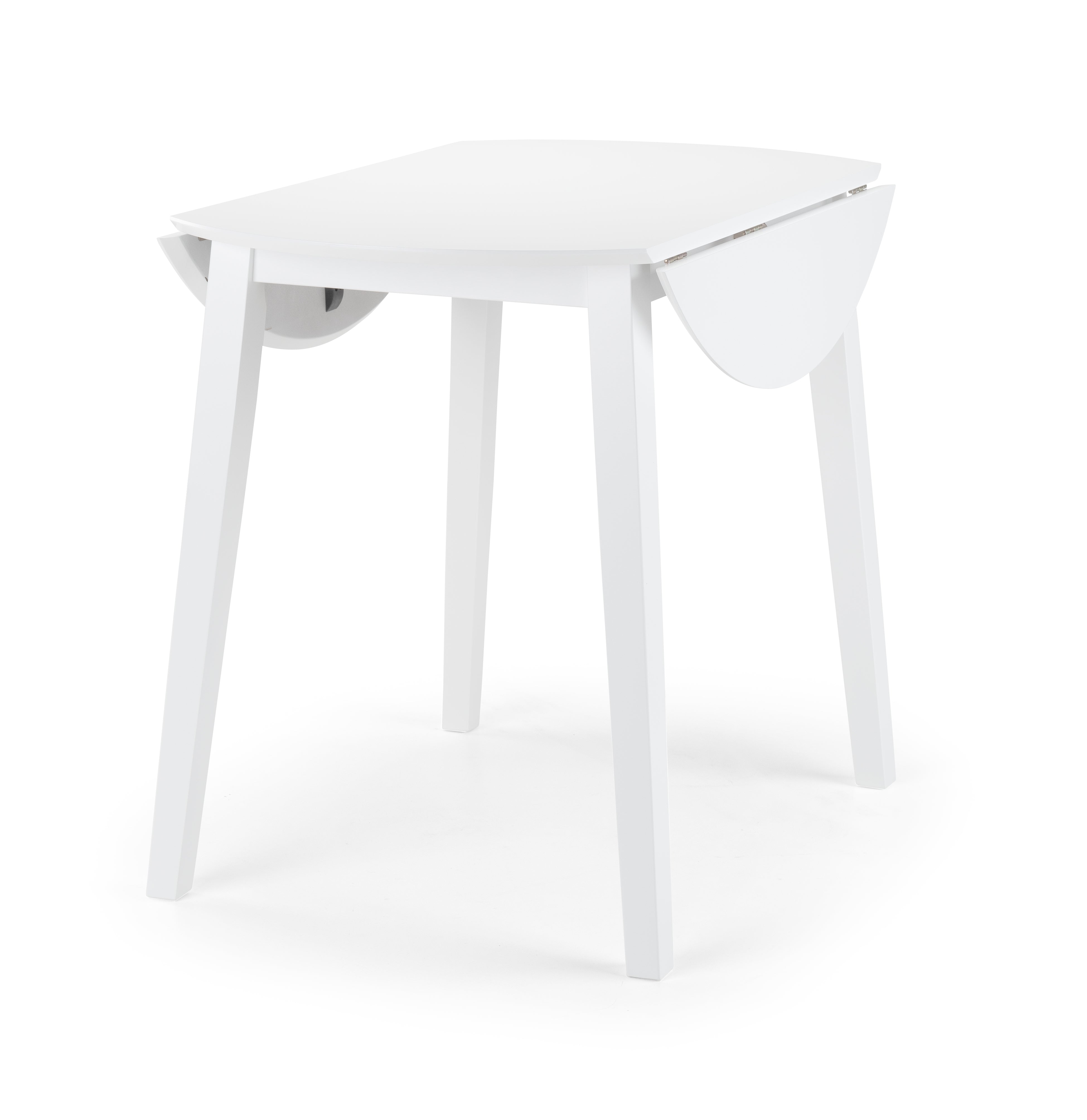 Coast White Dropleaf Table and 4 White Coast Chairs