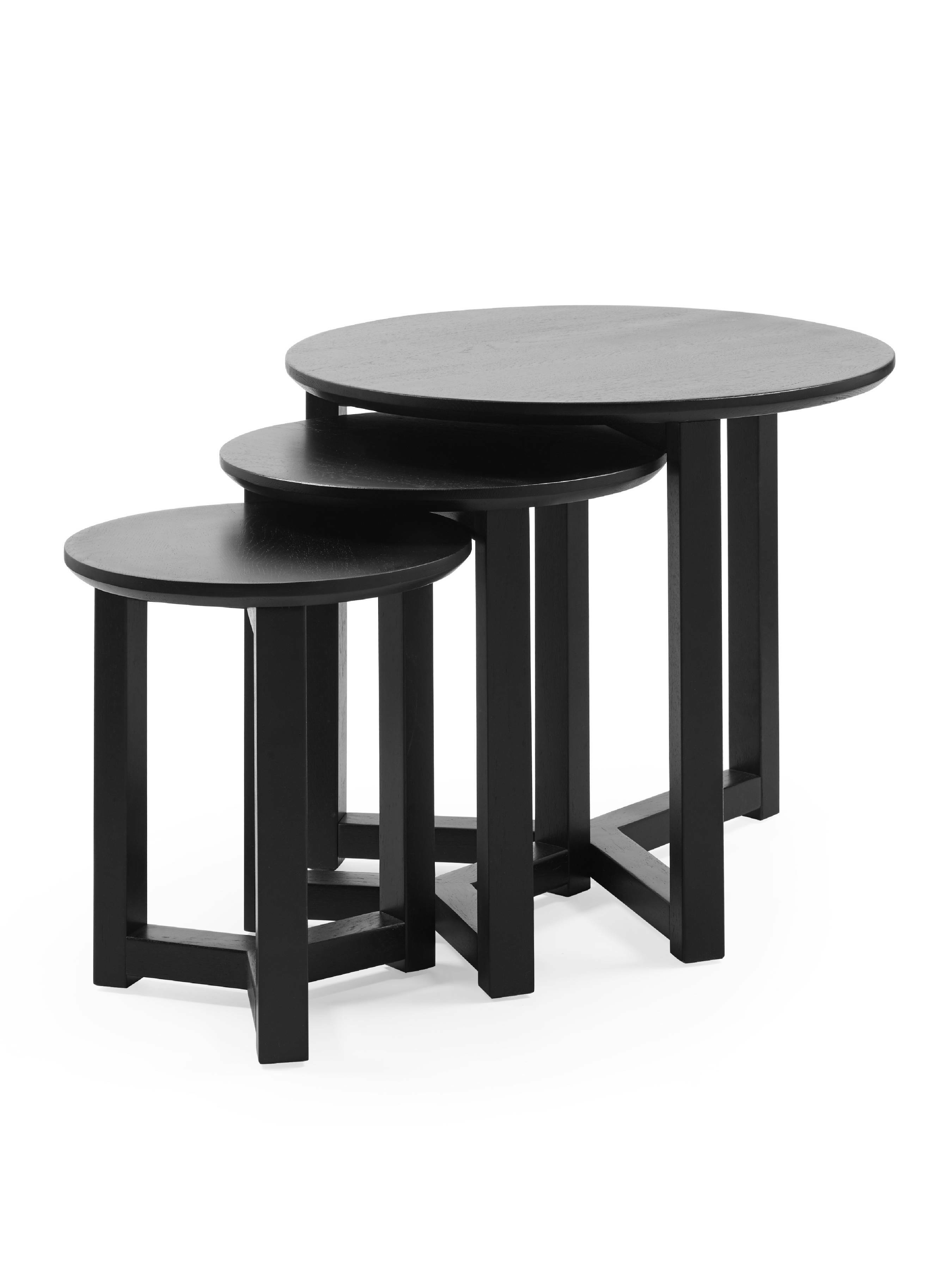 Nidri Black Nest Of 3 Tables – Julian Bowen, view 2