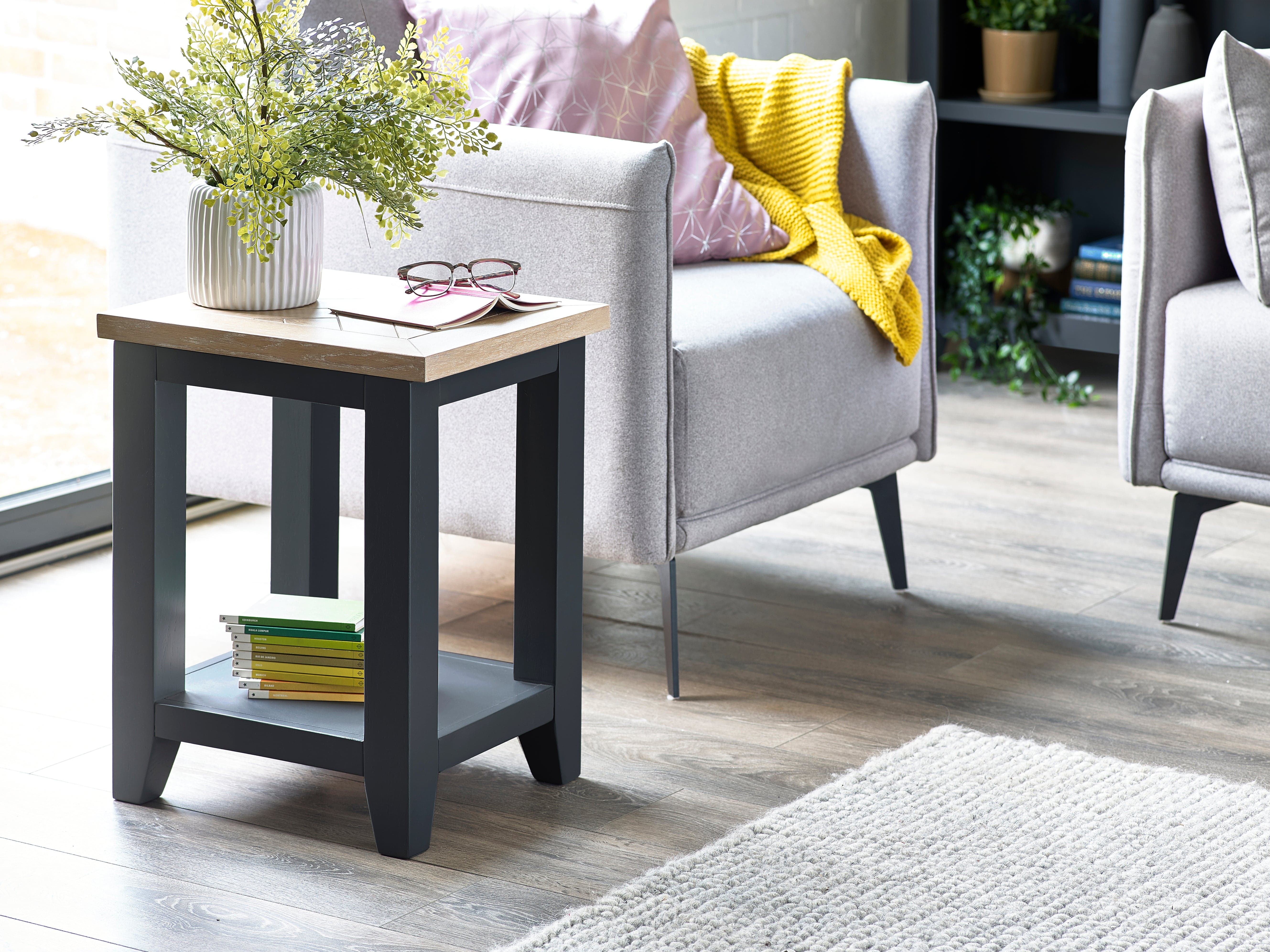 Bordeaux Lamp Table Dark Grey – Julian Bowen, view 2