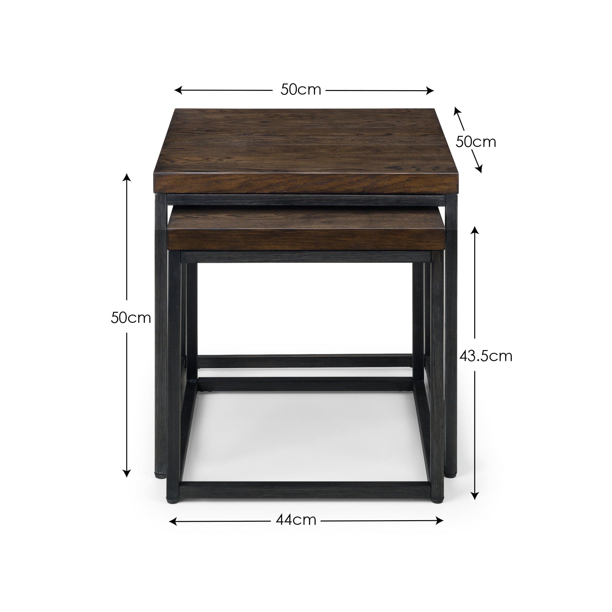 Brooklyn Nesting Lamp Tables - Dark Oak – Julian Bowen, view 3