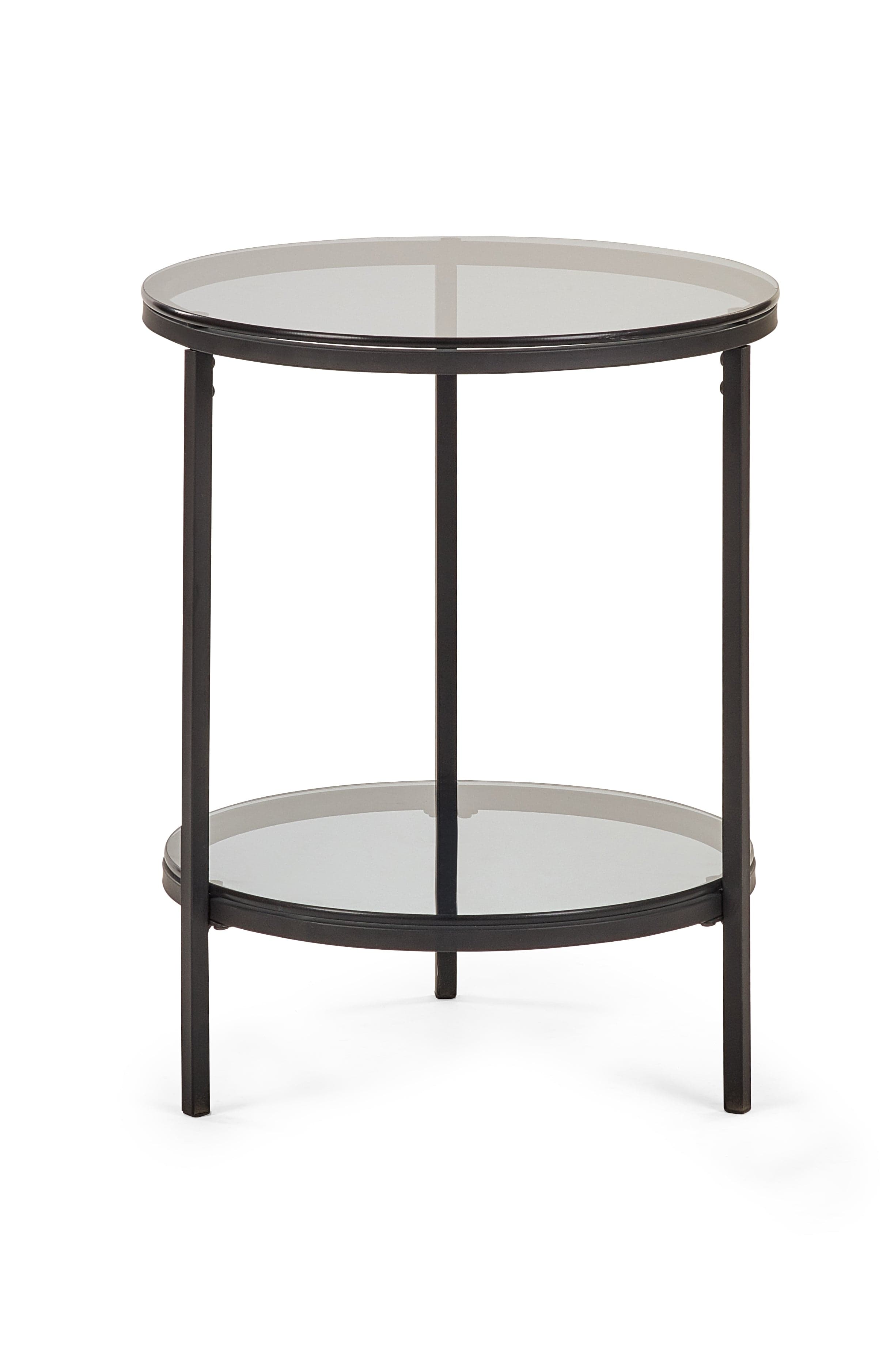 Chicago Circular Lamp Table With Shelf - Smoked Glass – Julian Bowen