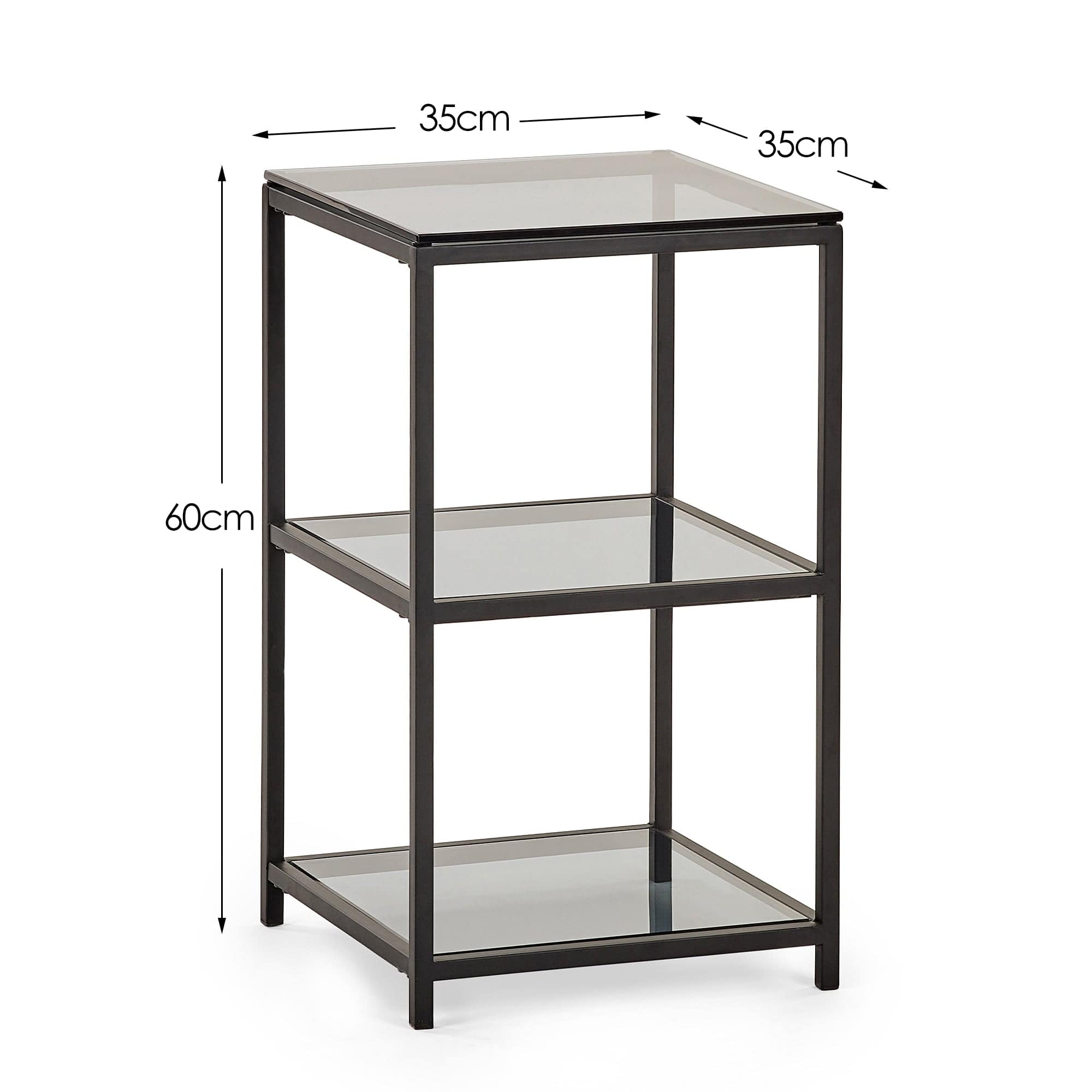 Chicago Tall Narrow Side Table Smoked Glass – Julian Bowen, view 3