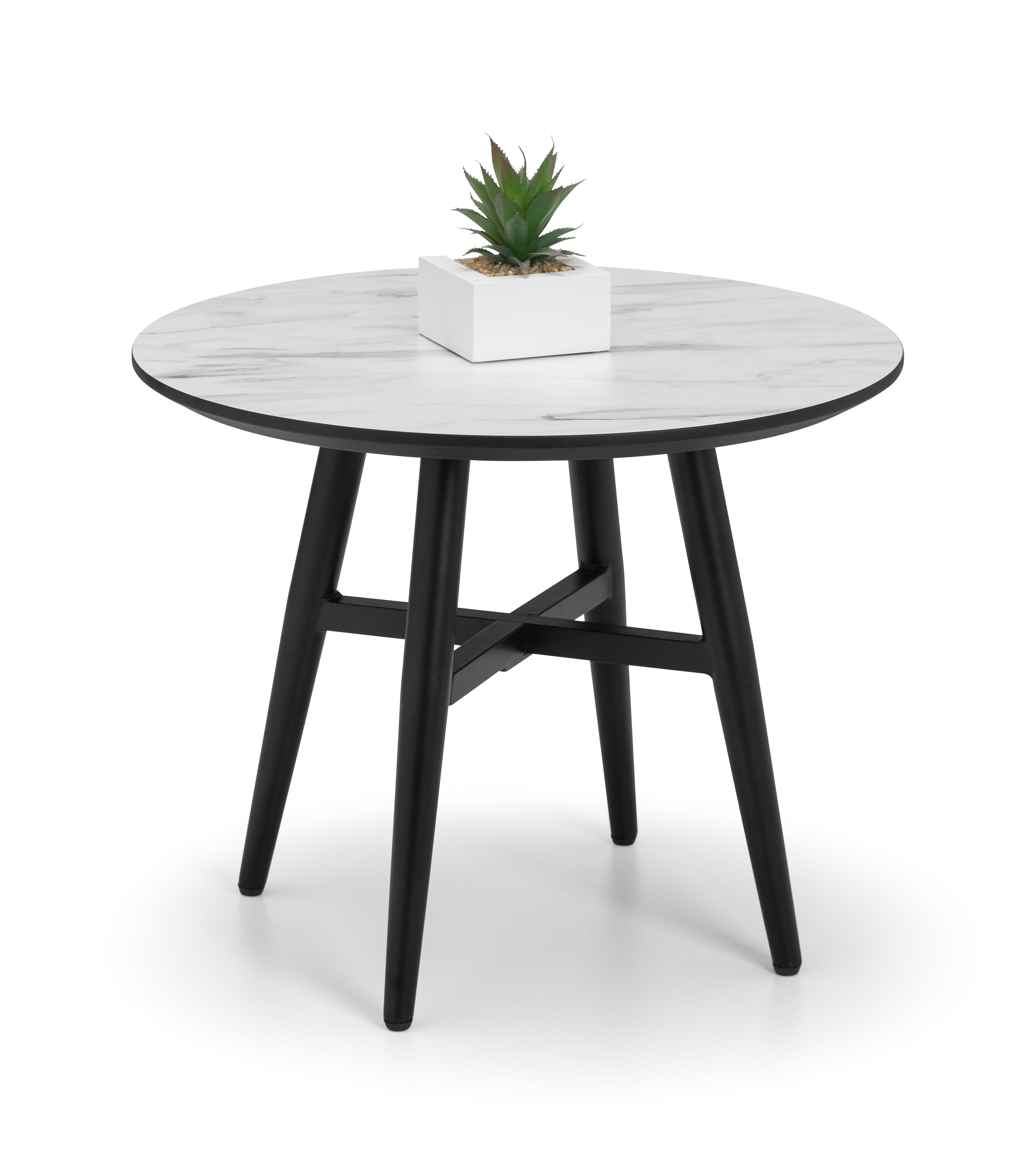 Firenze Marble Effect Lamp Table – Julian Bowen, view 2