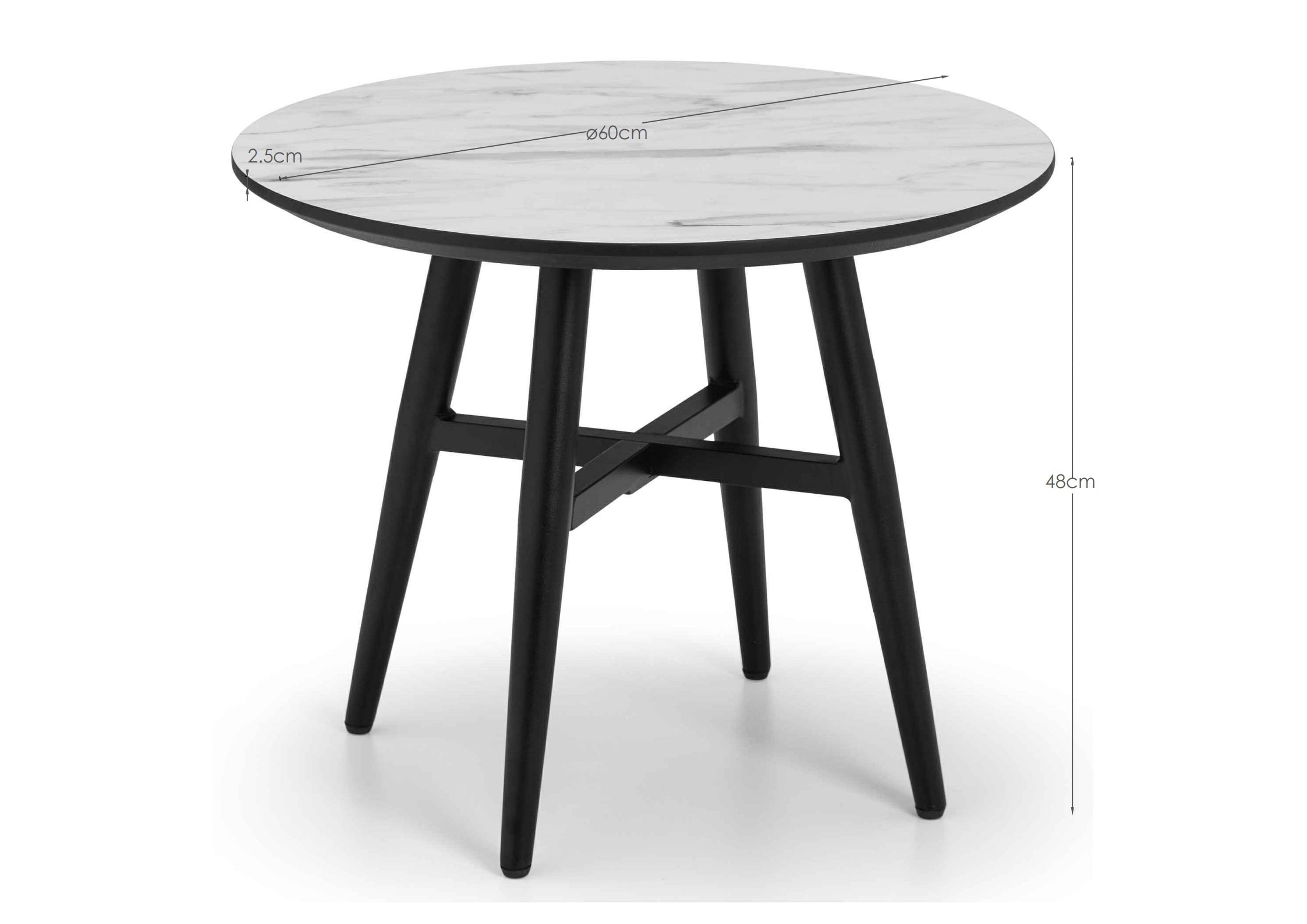 Firenze Marble Effect Lamp Table – Julian Bowen, view 4