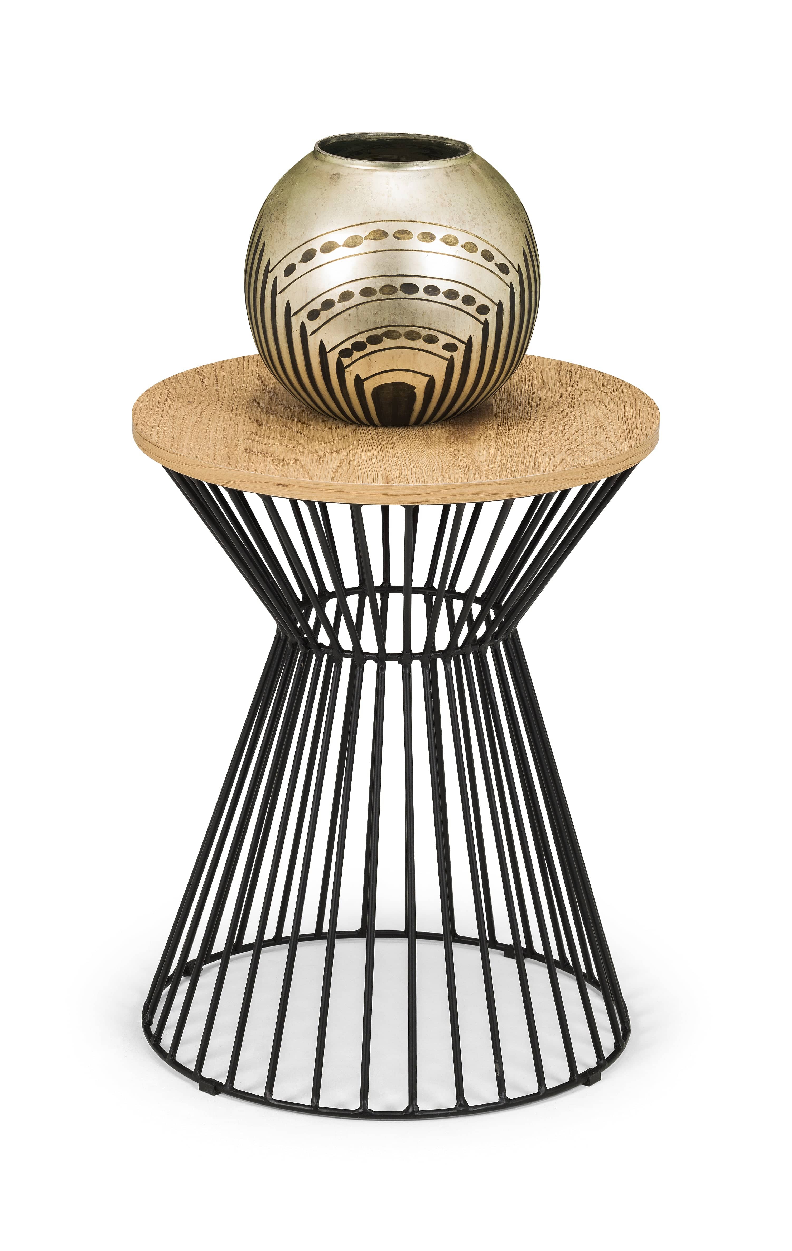 Jersey Round Wire Lamp Table - Euro Oak – Julian Bowen, view 2