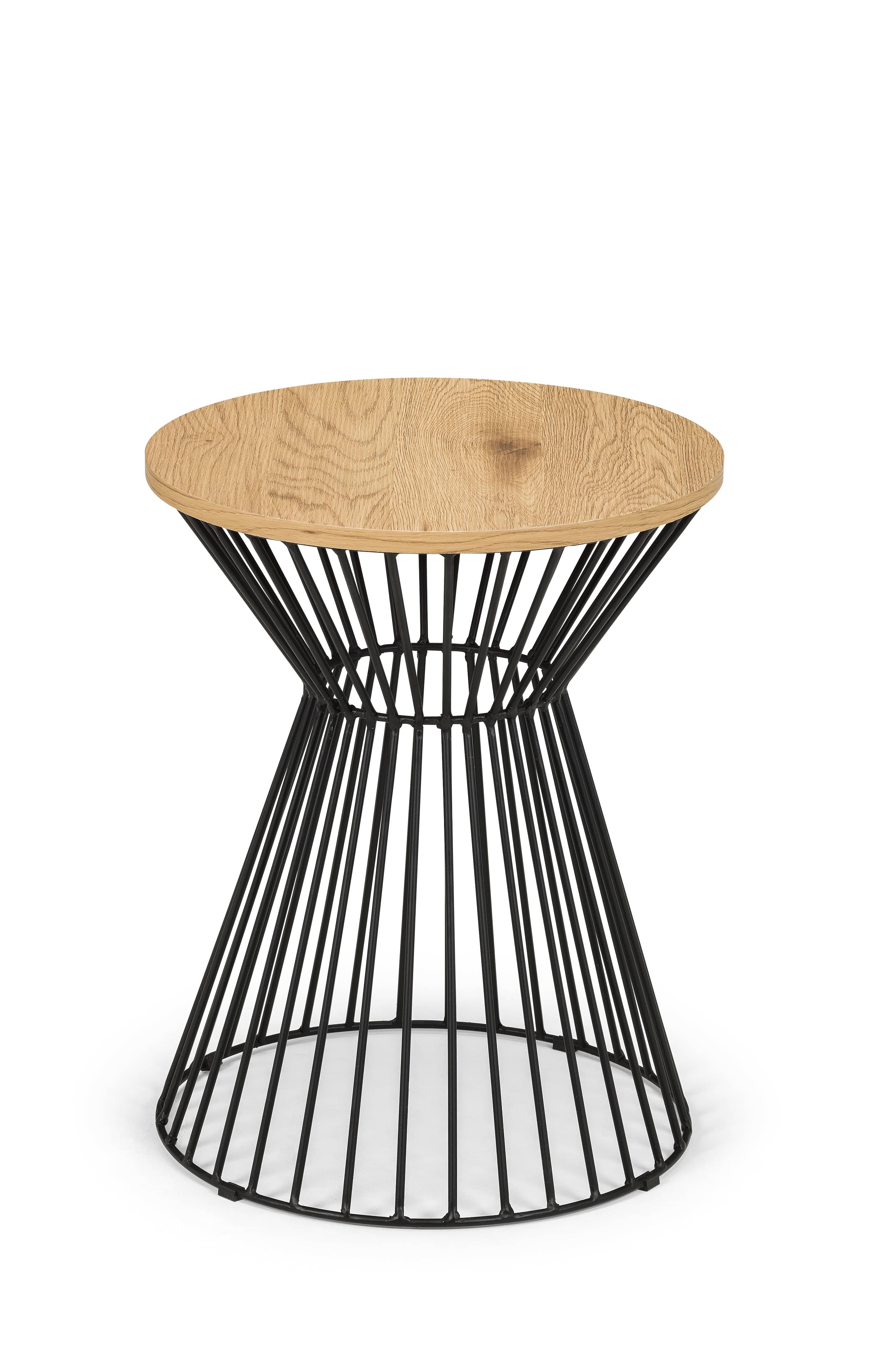 Jersey Round Wire Lamp Table - Euro Oak – Julian Bowen