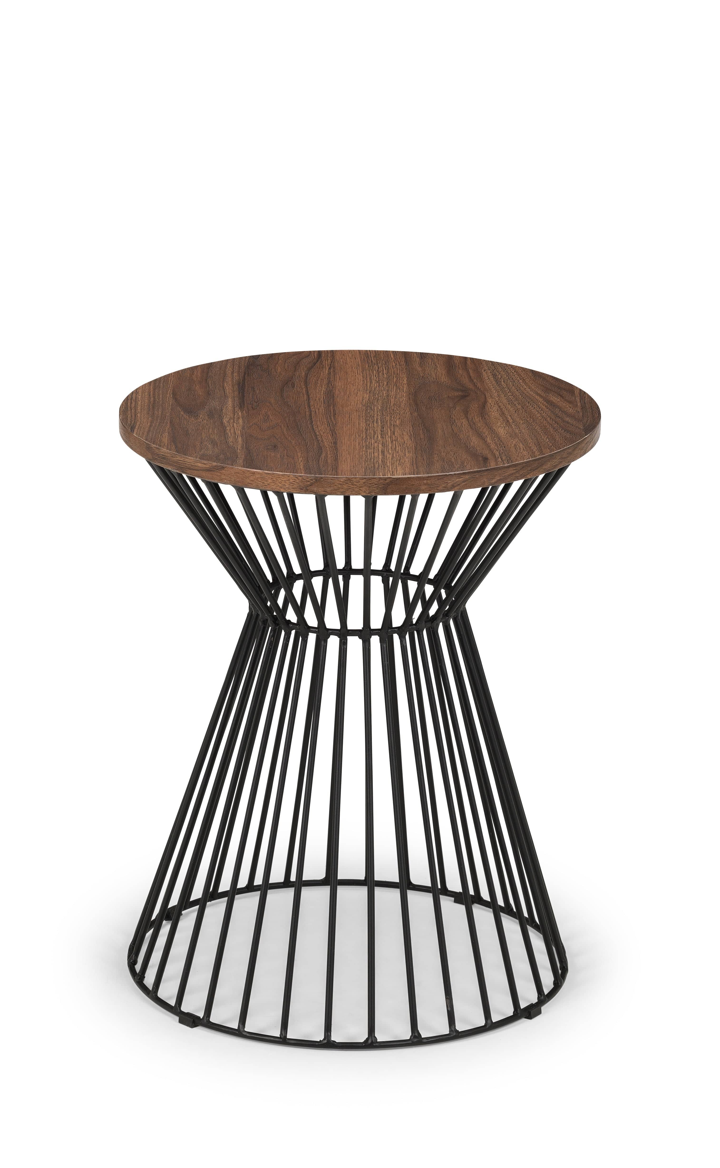 Jersey Round Wire Lamp Table - Walnut – Julian Bowen