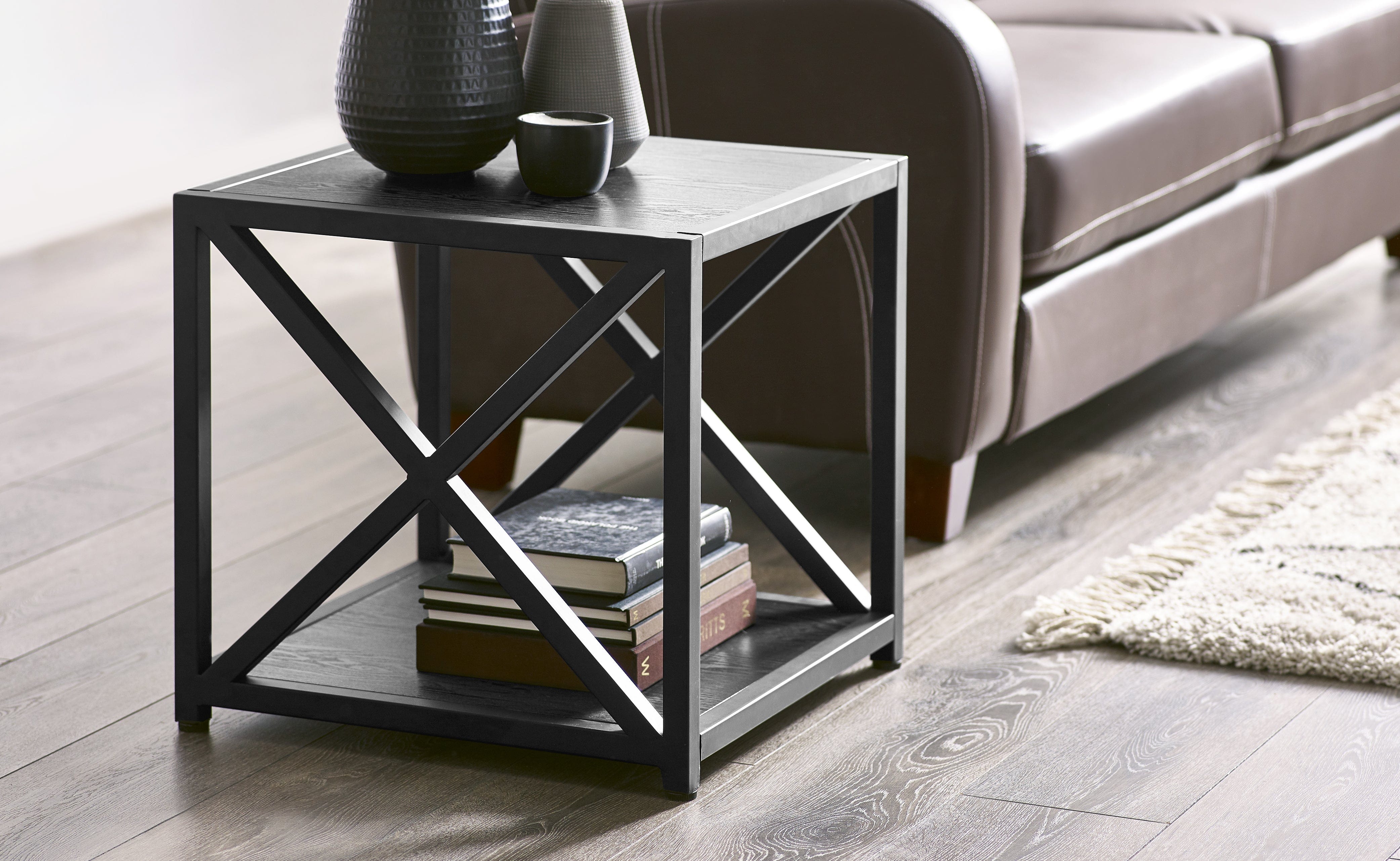 Lima Lamp Table - Black Ash – Julian Bowen, view 2