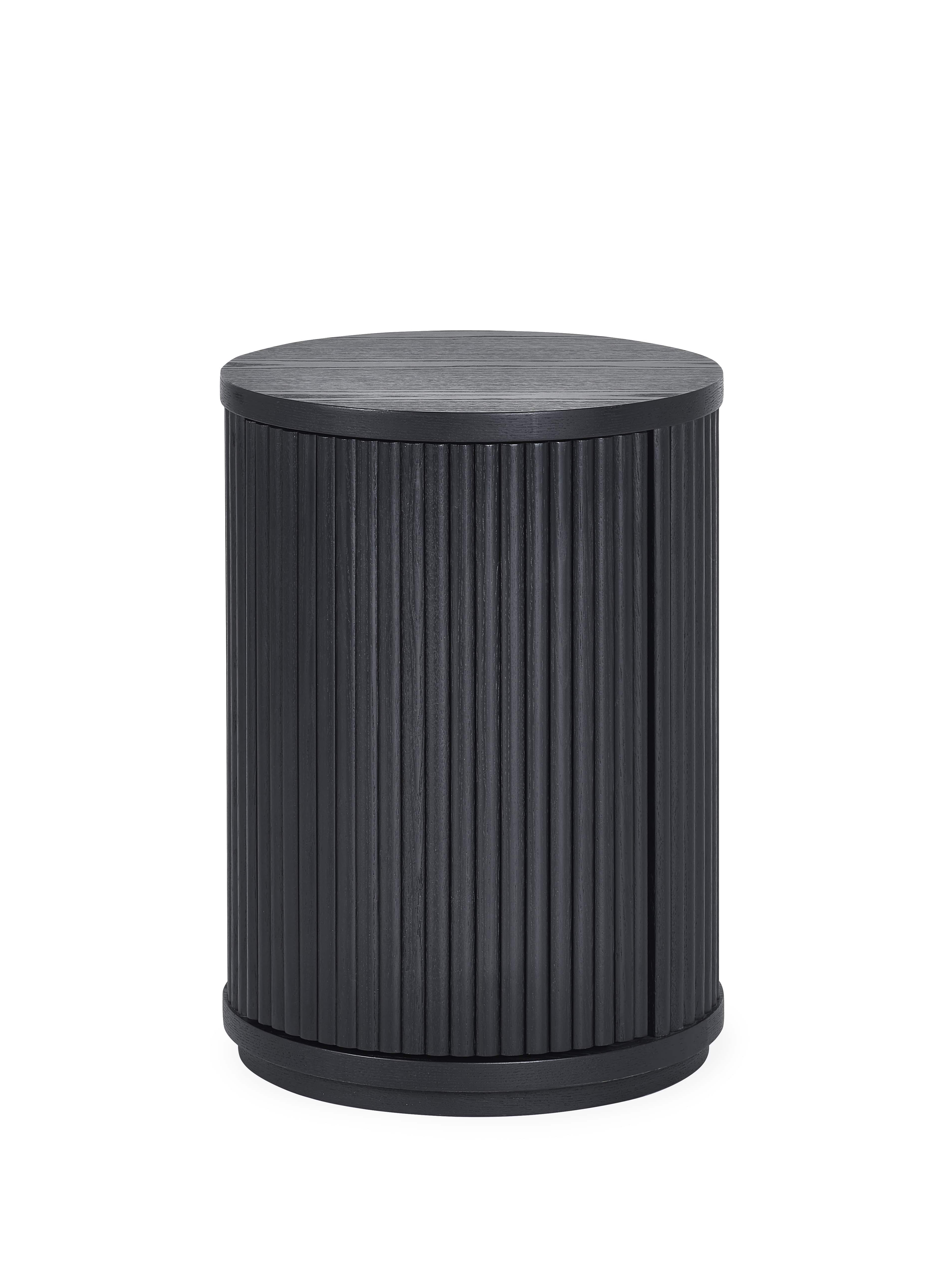 Louis Fluted Side Table With Door - Black – Julian Bowen
