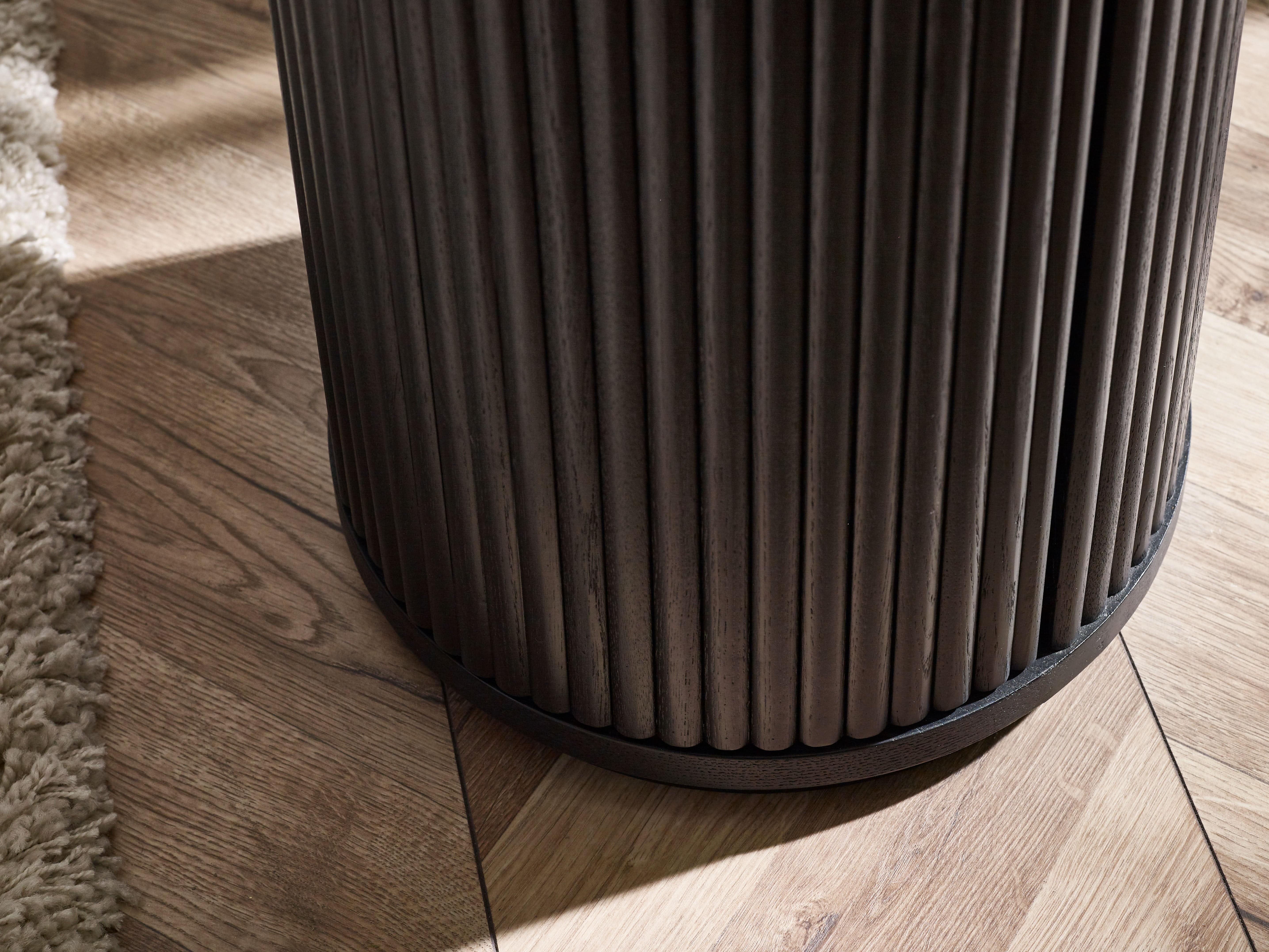 Louis Fluted Side Table With Door - Black – Julian Bowen, view 8