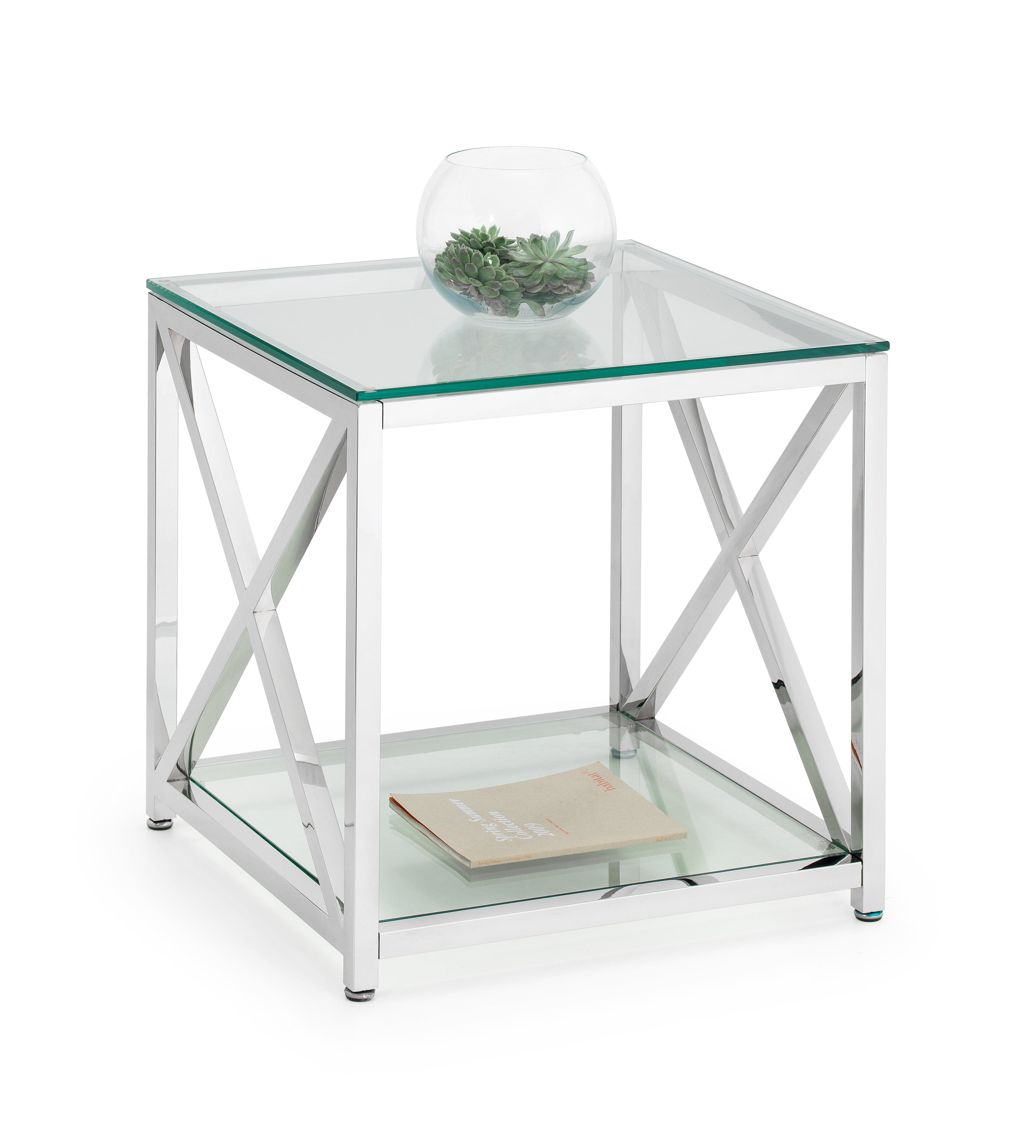 Miami Lamp Table - Silver – Julian Bowen, view 2