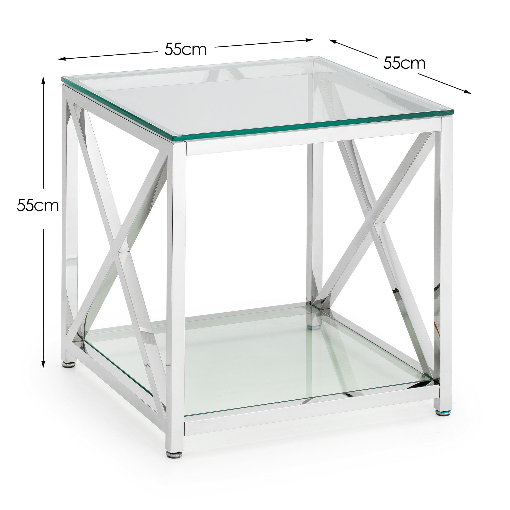 Miami Lamp Table - Silver – Julian Bowen, view 4
