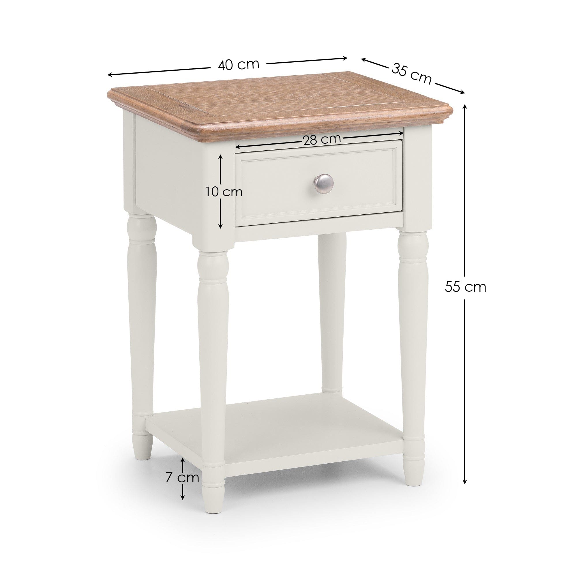 Provence 1 Drawer Lamp Table – Julian Bowen, view 5