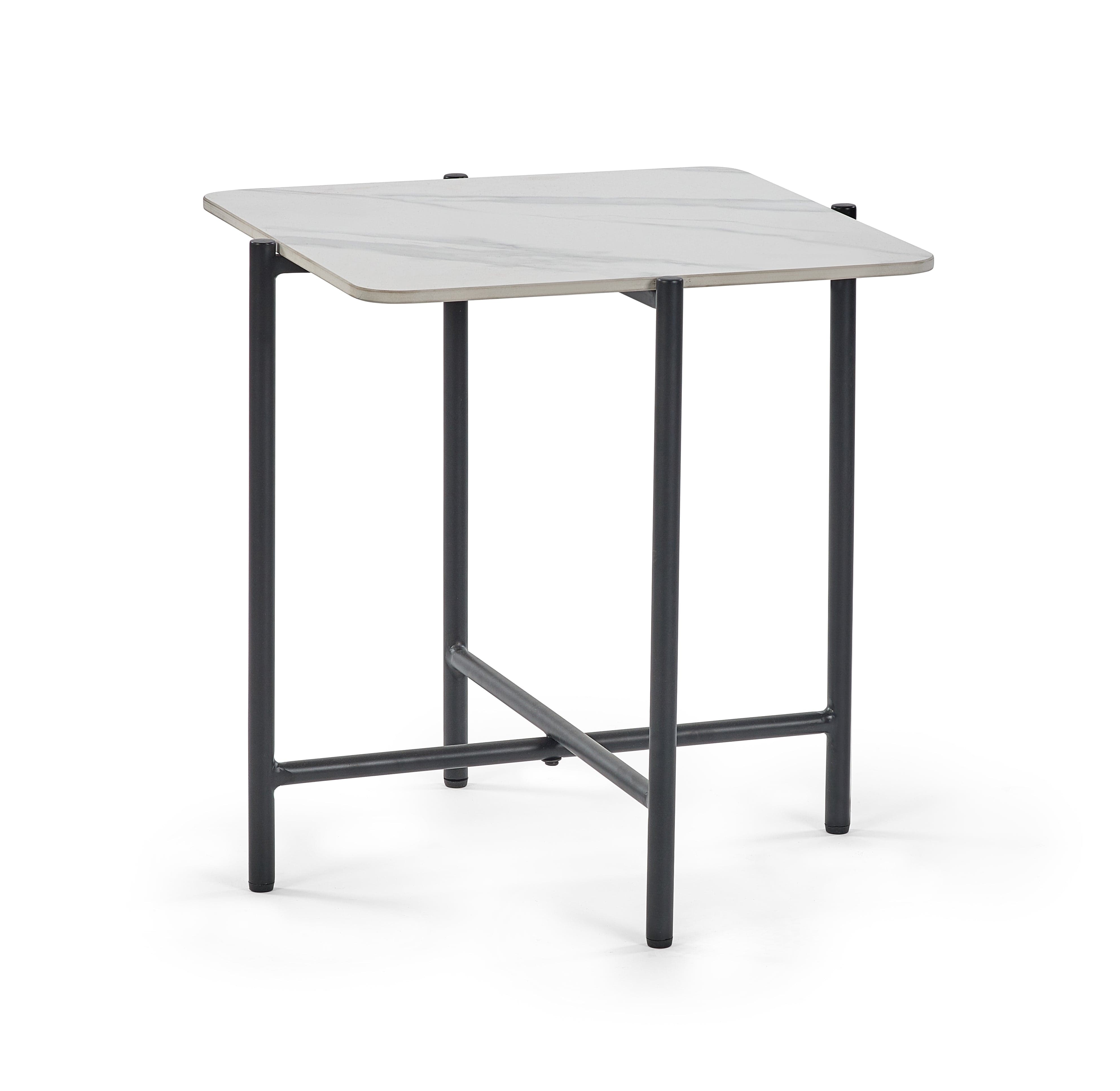 Siena White Marbled Sintered Stone Square Lamp Table – Julian Bowen