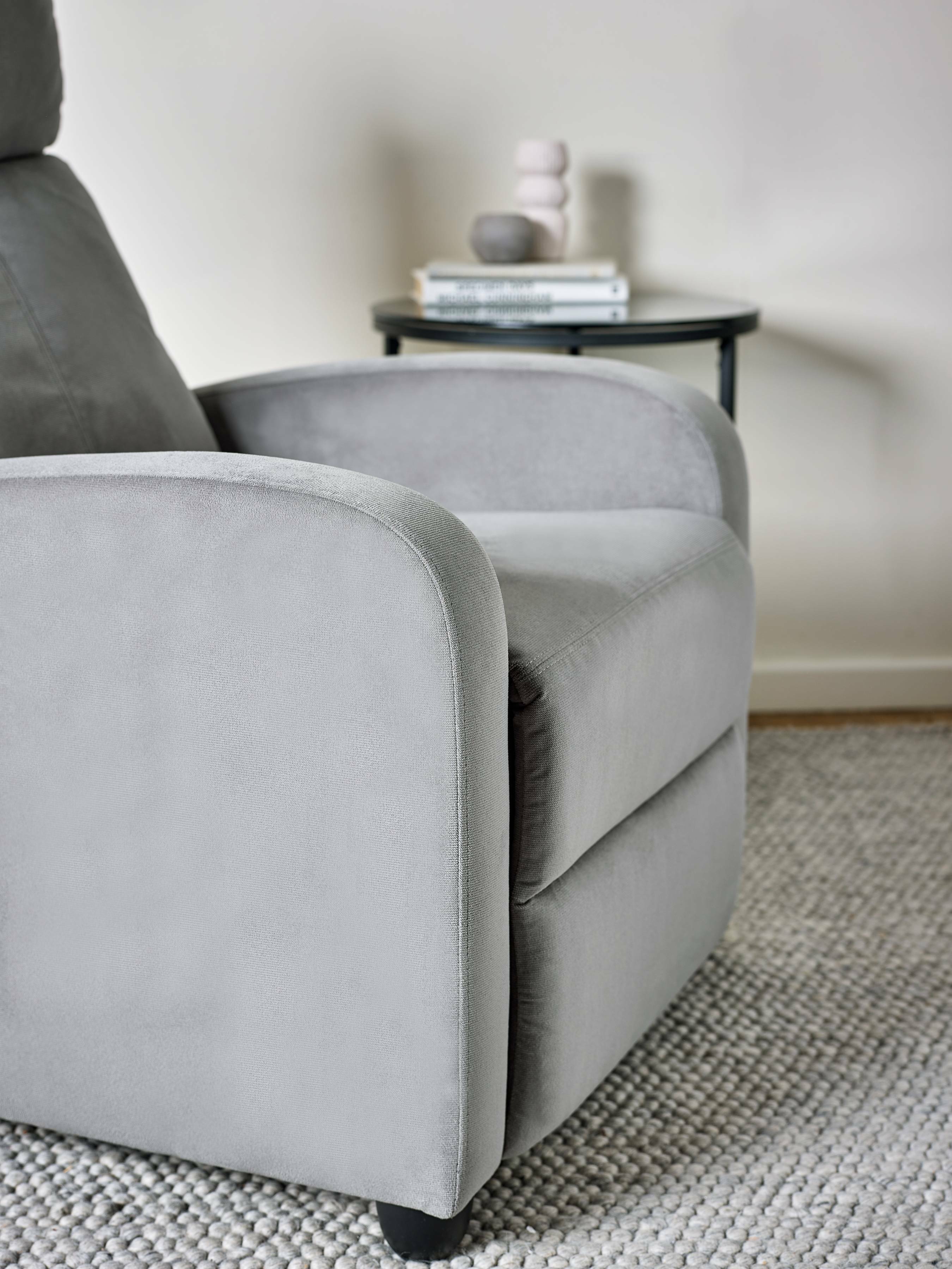 Vivo Grey Chenille Reclining Arm Chair – Julian Bowen, view 9