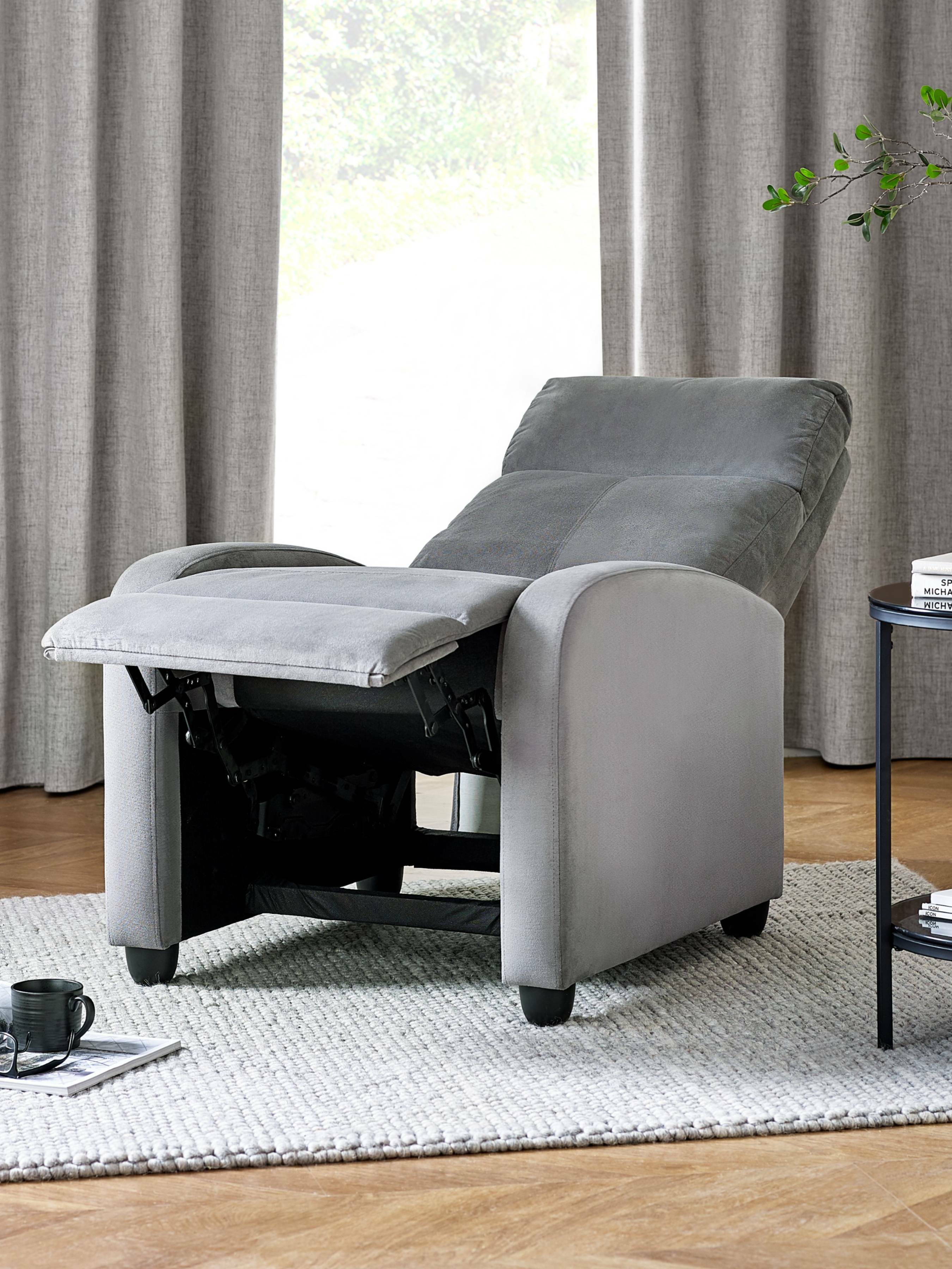 Vivo Grey Chenille Reclining Arm Chair – Julian Bowen, view 16