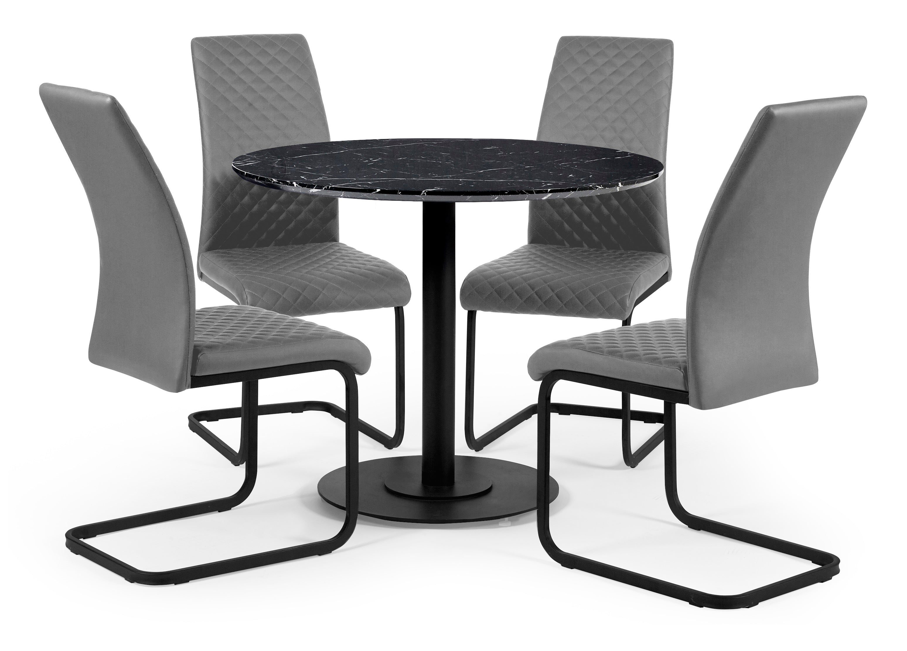 Xavier Grey Upholstered Cantilever Dining Chairs (Set of 4) – Julian Bowen, view 10