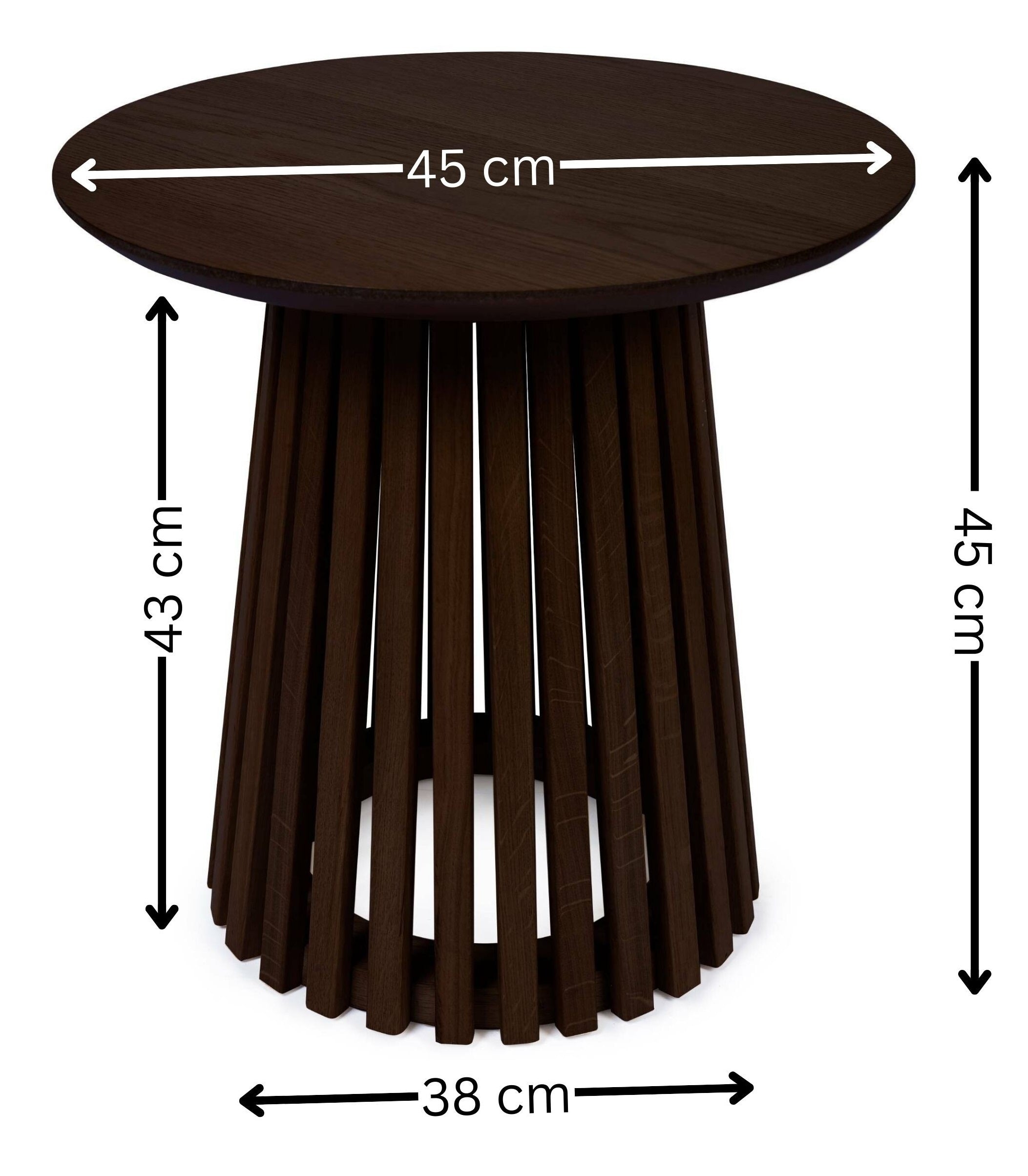 Ollie Dark Oak 45cm Round Lamp Table – Julian Bowen, view 6