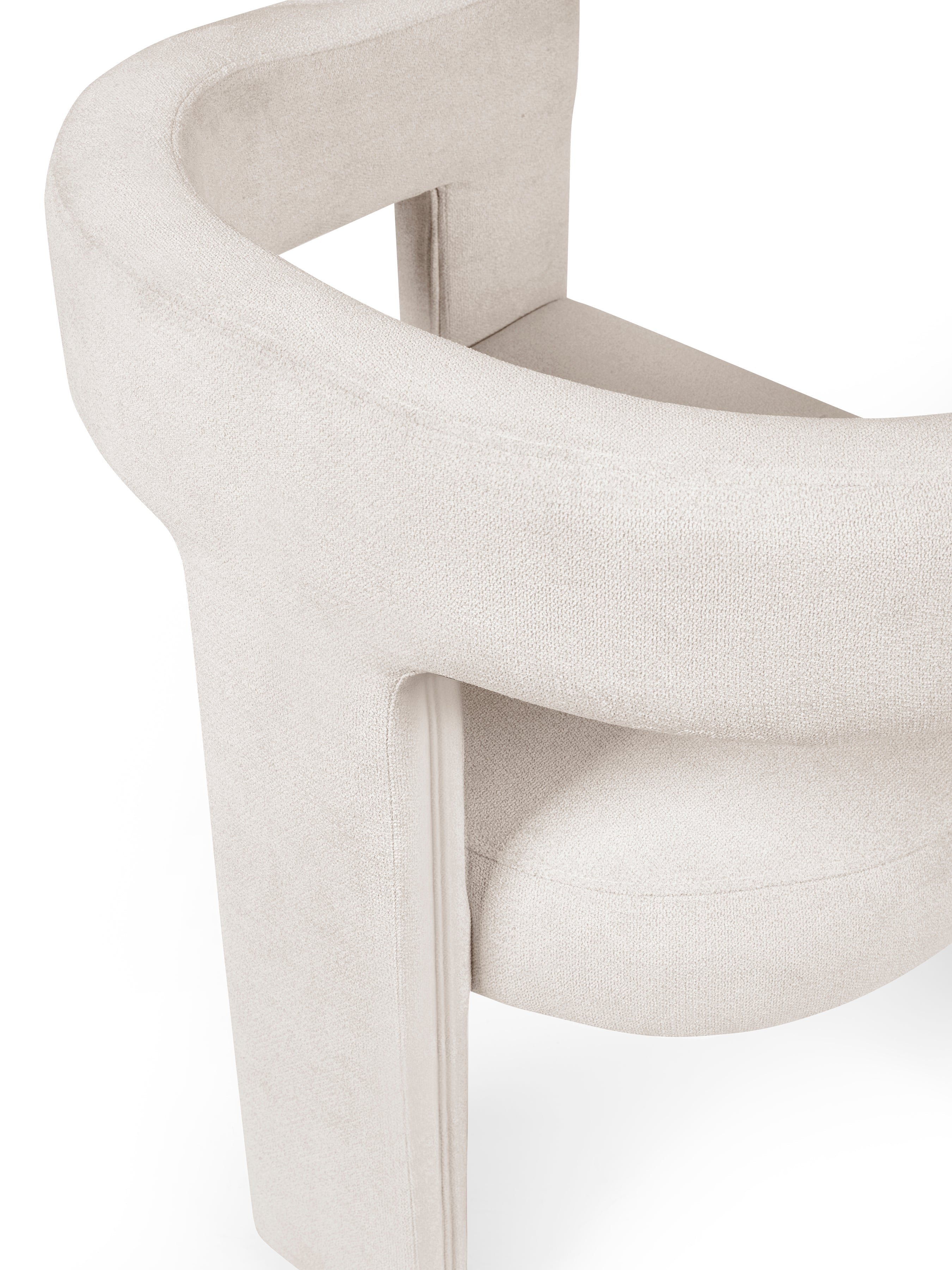 Elara Cream Chenille Upholstered Chair – Julian Bowen, view 7